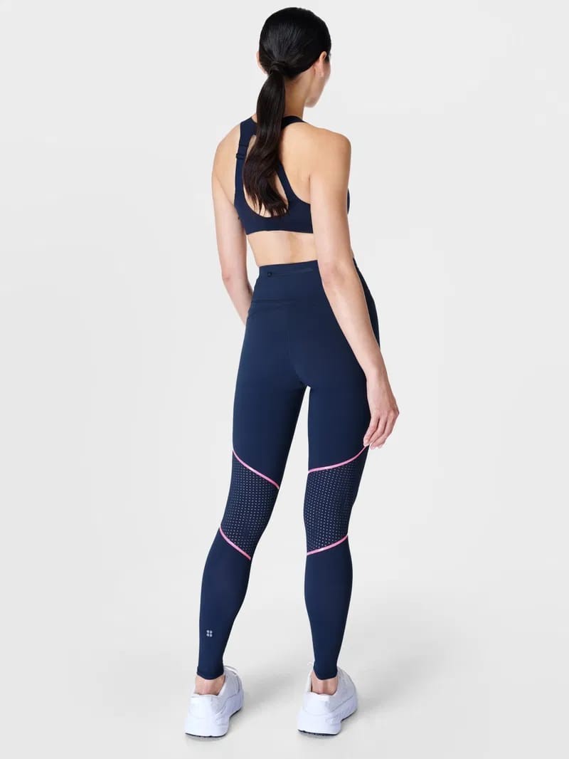 Sweaty Betty Pembe Şeritli Cepli Spor Taytı