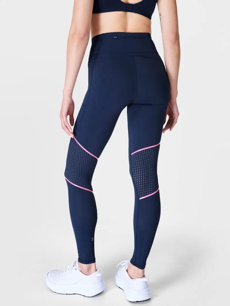 Sweaty Betty Pembe Şeritli Cepli Spor Taytı