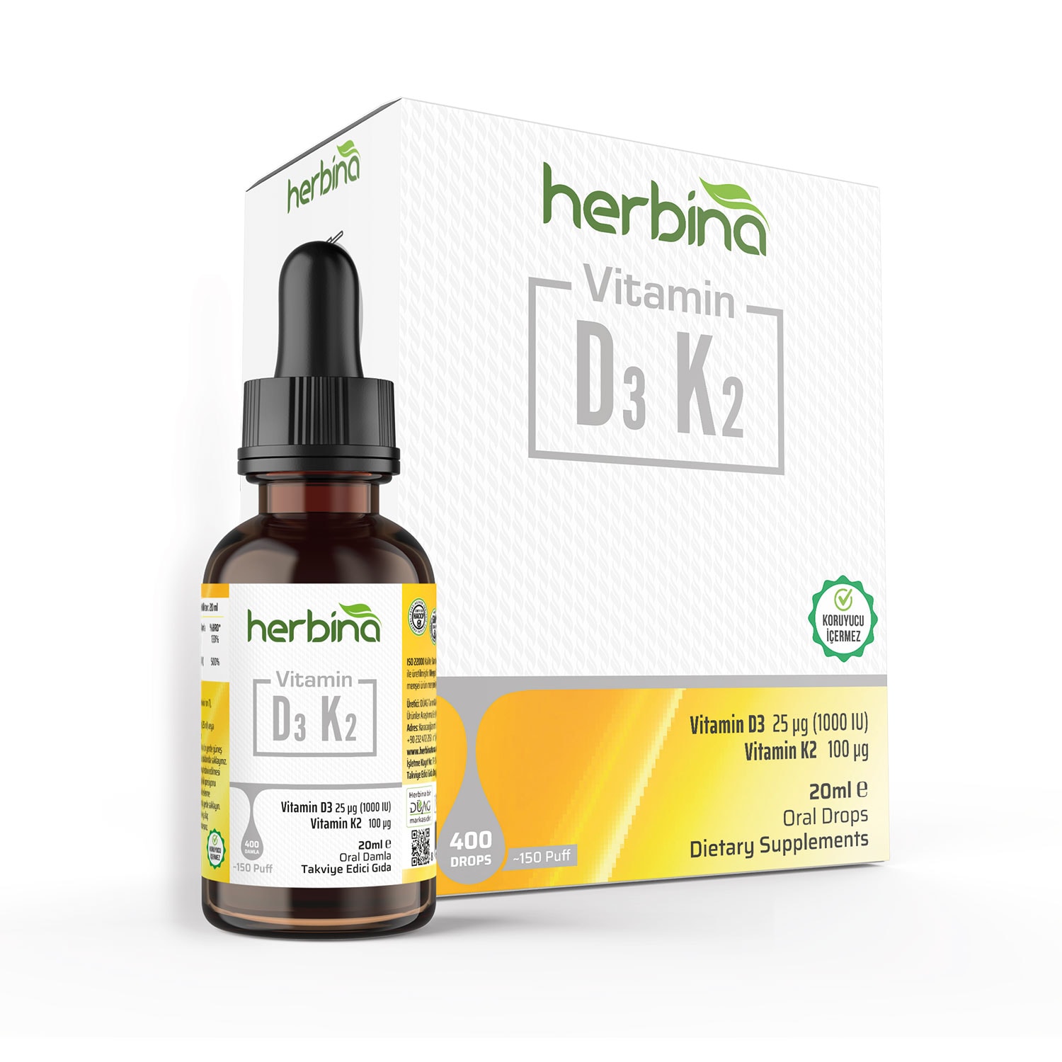 D3K2 Vitamin Damla 1000 IU – 20 ml