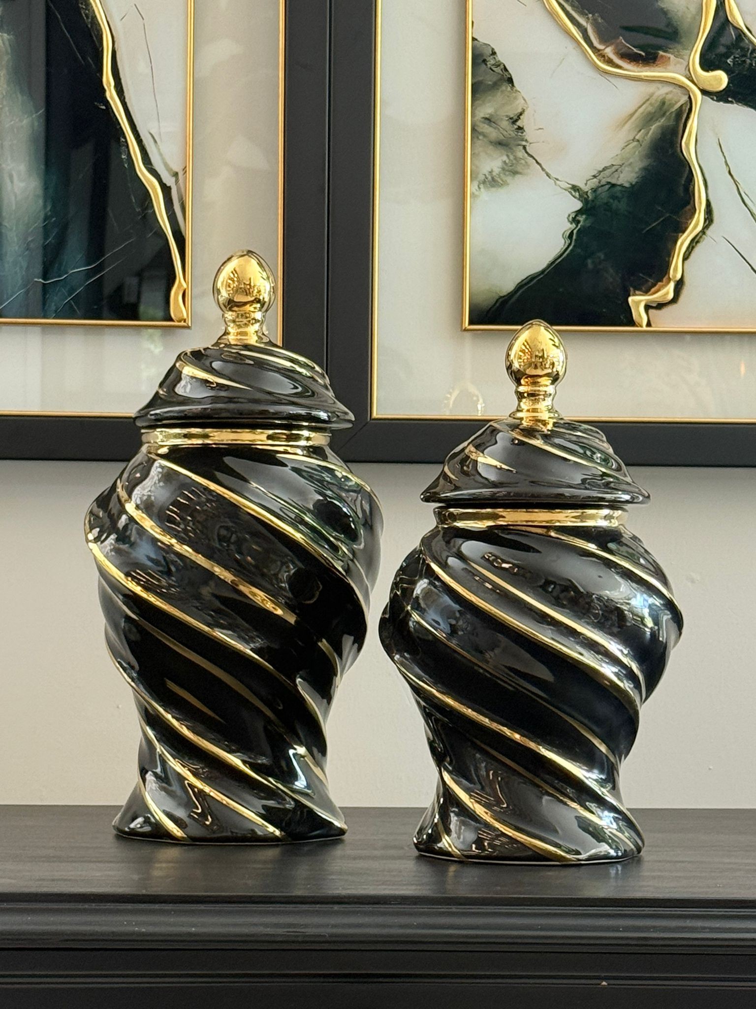Siyah Gold Kapaklı Küp 2li