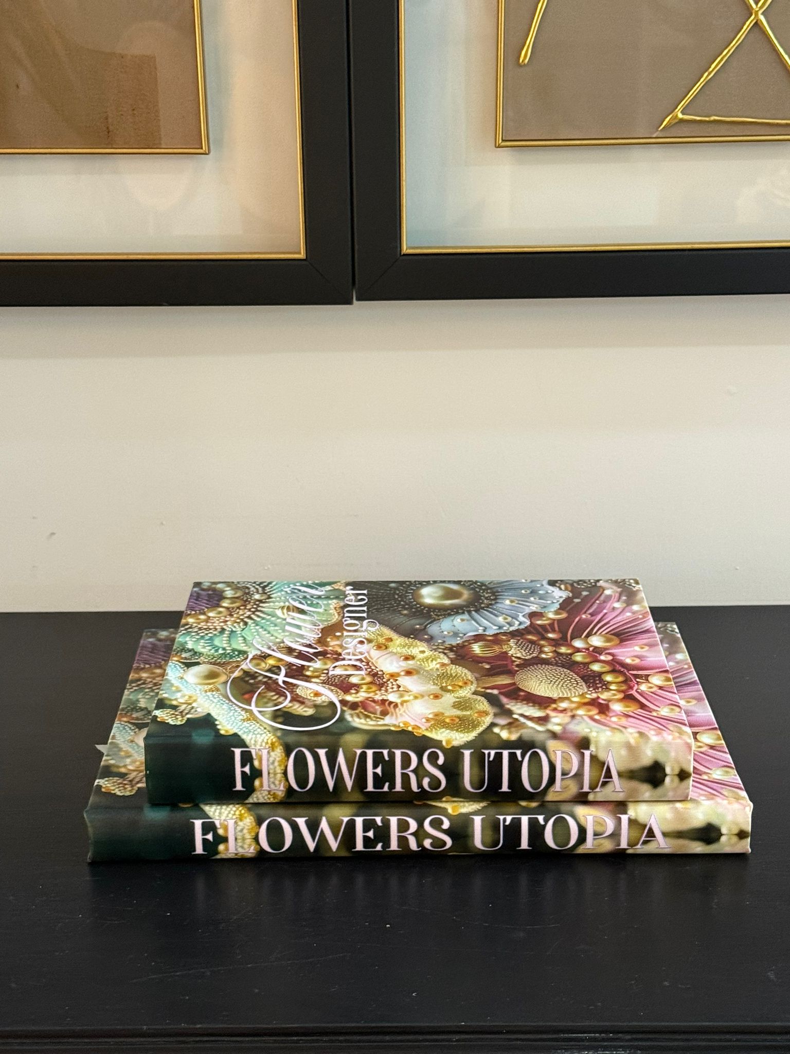 Deri Kaplı Kitap Kutu Flower Designer 2li 