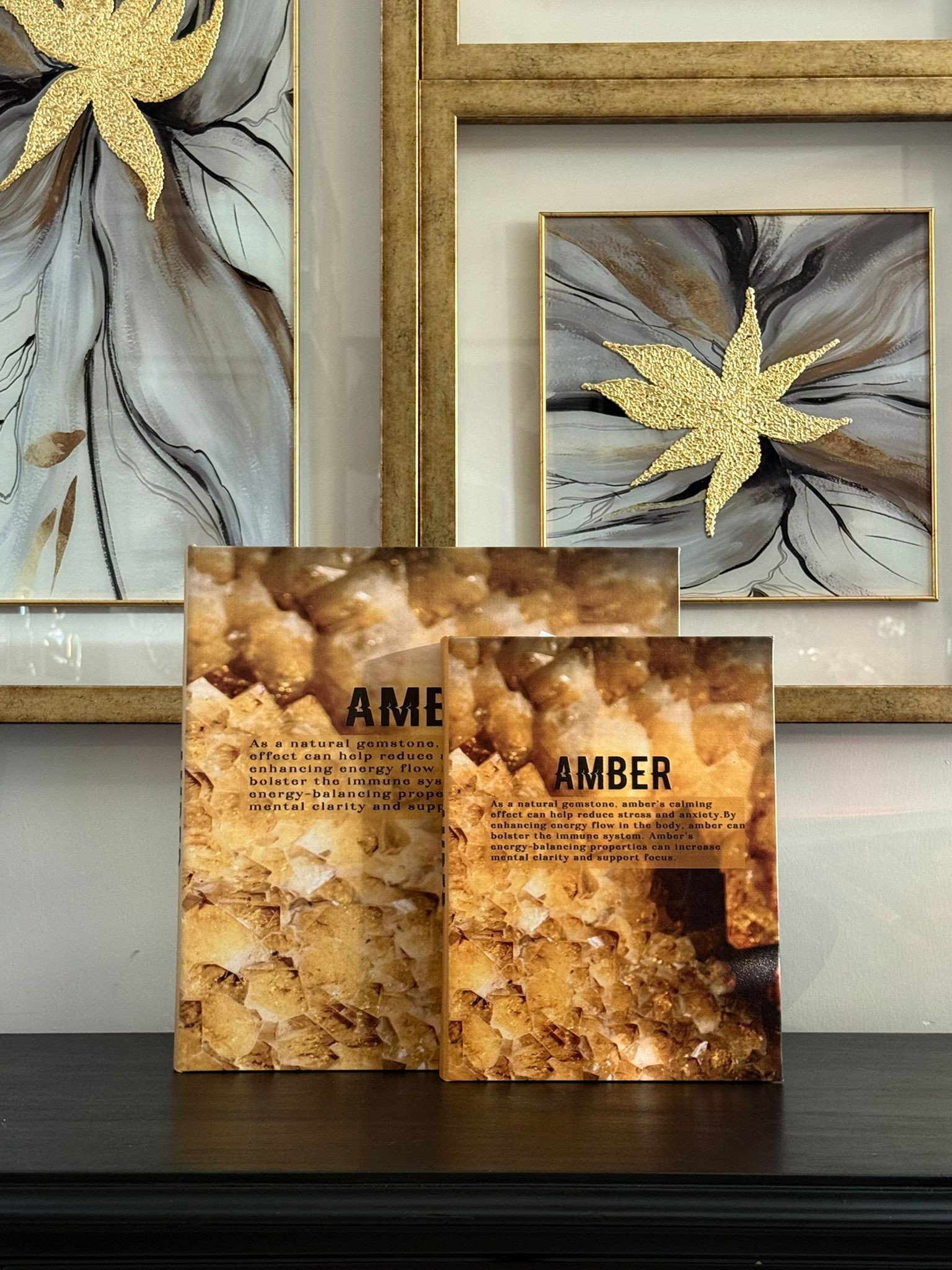 Kitap Kutu Deri Kaplı Amber 2li 
