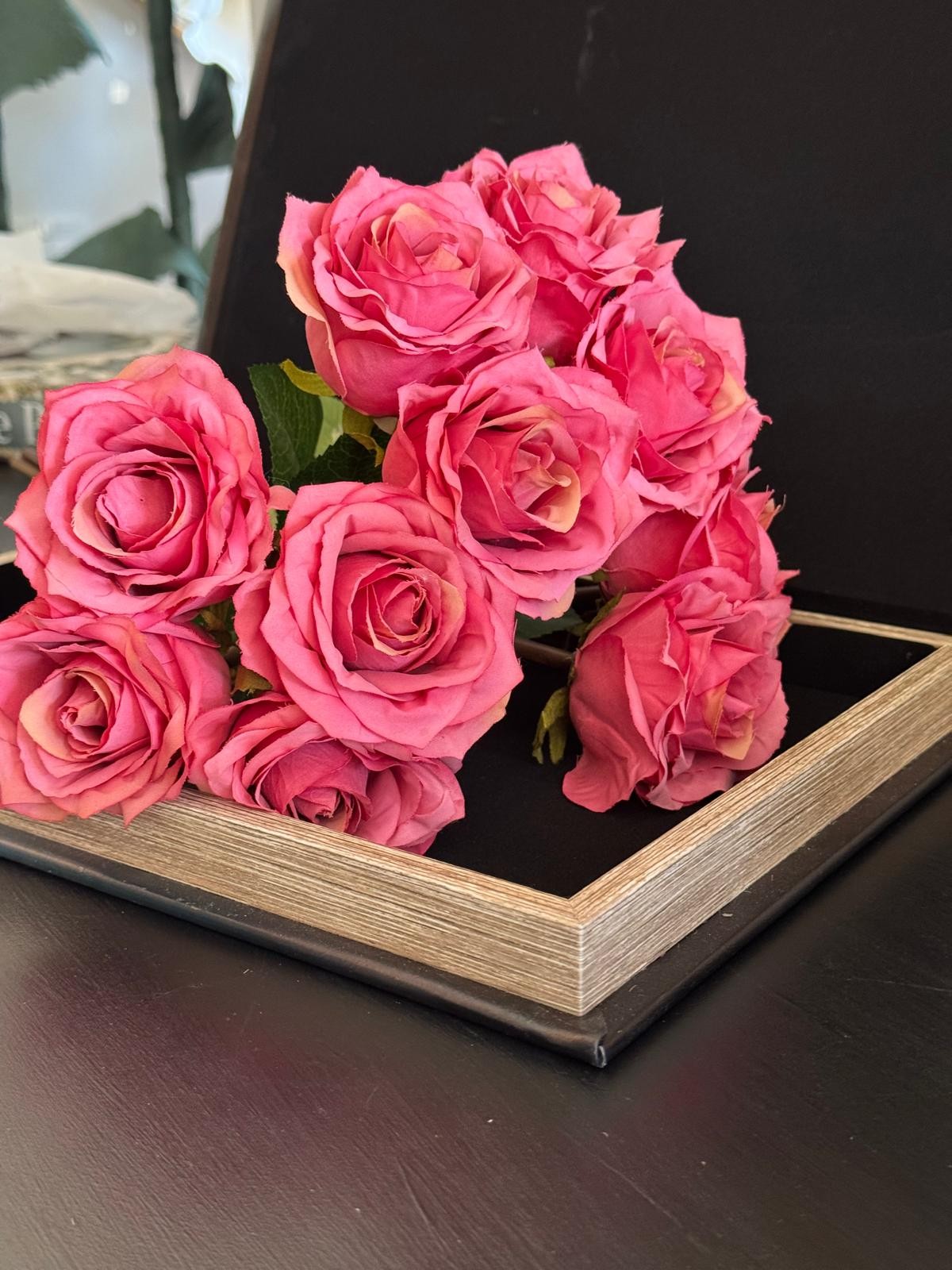 10 Kafalı Pembe Gül 