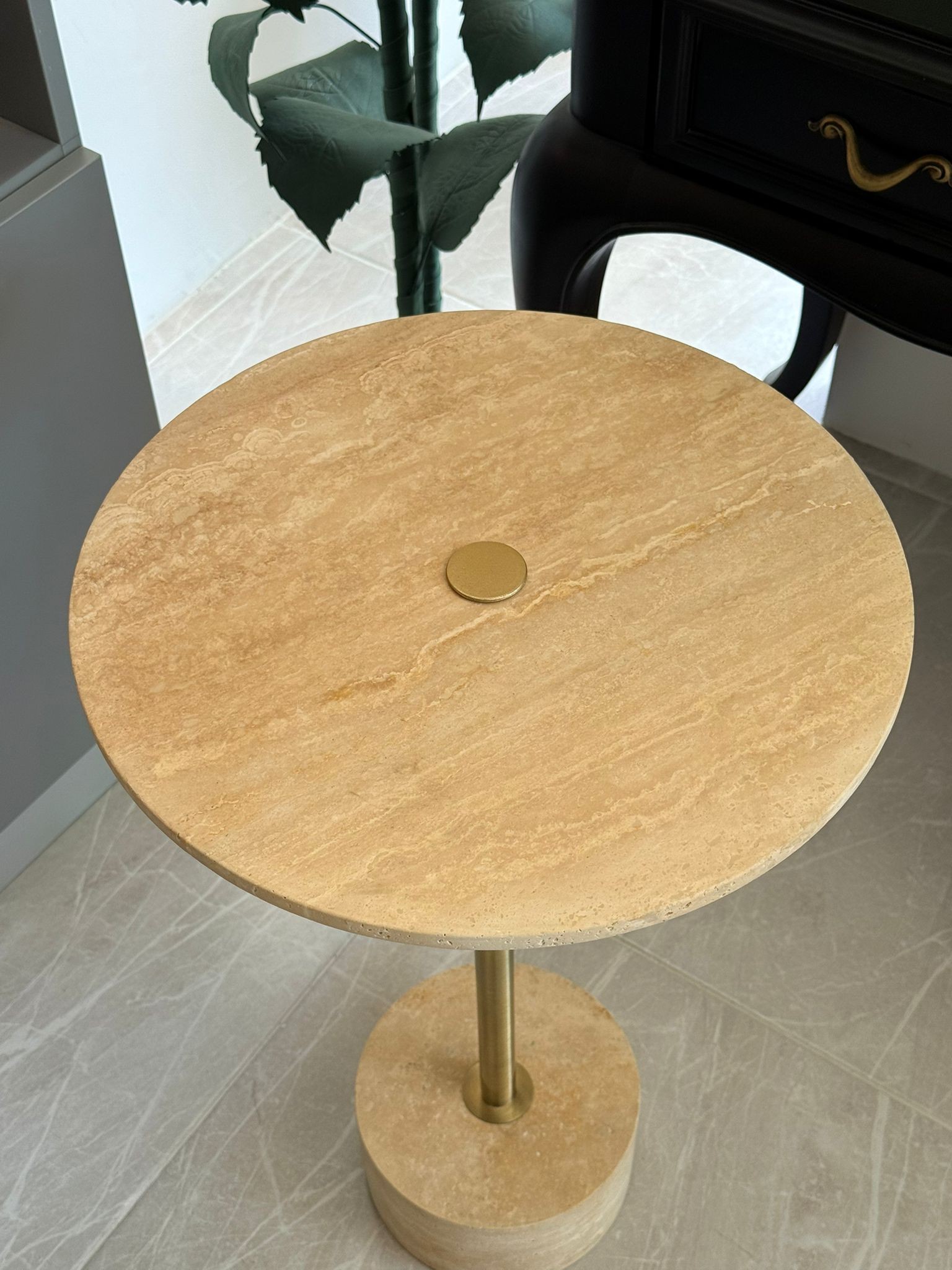 Traverten Sehpa 60cm