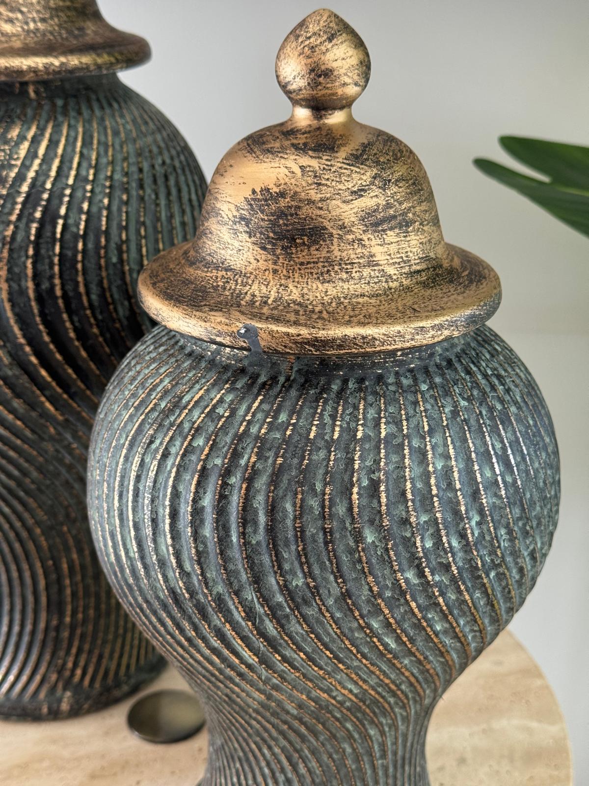 Eskitme Çizgili Küp 2li