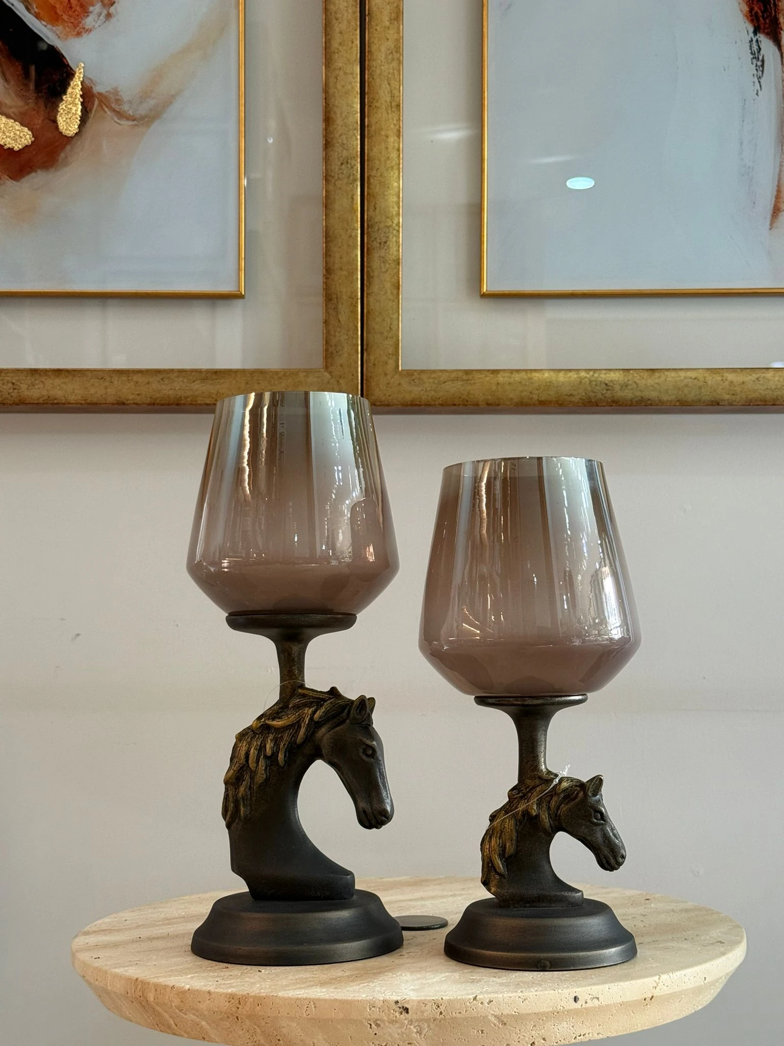 Eskitme Smoke Cam At Figürlü  Mumluk 2li 