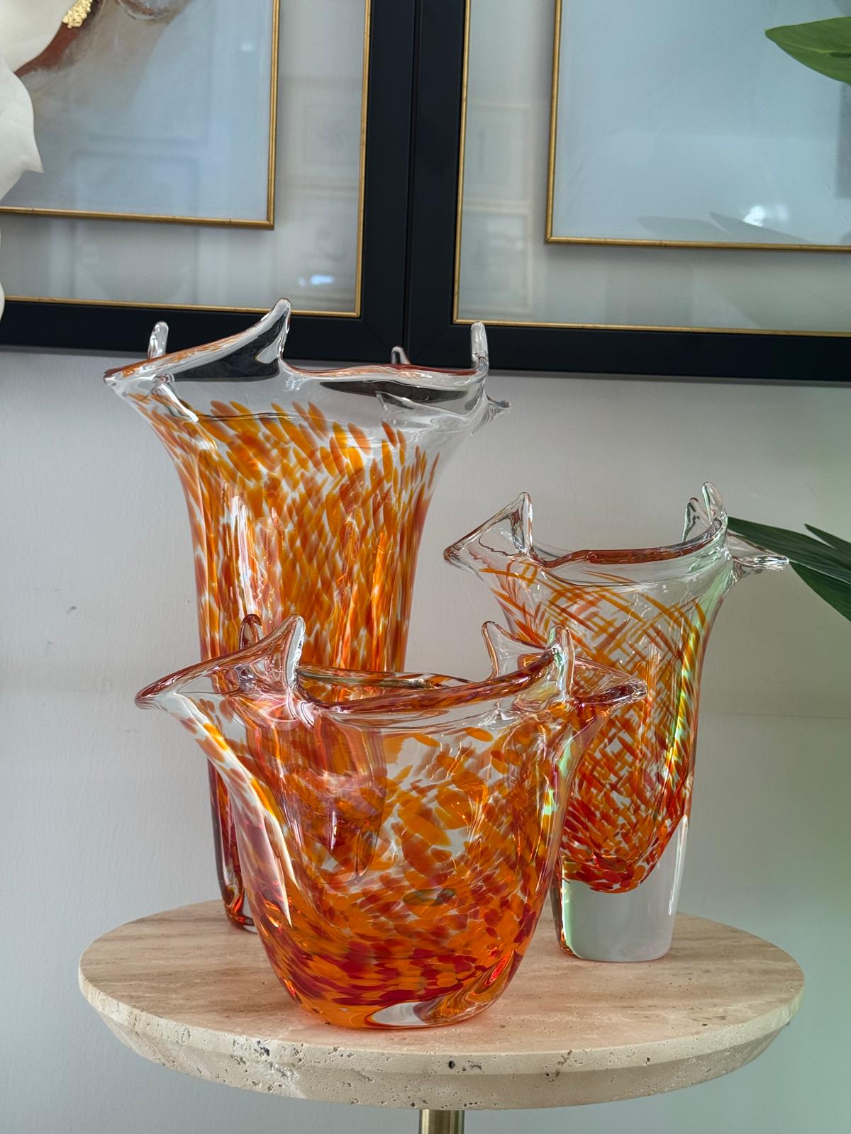 Turuncu Handmade Cam Vazo