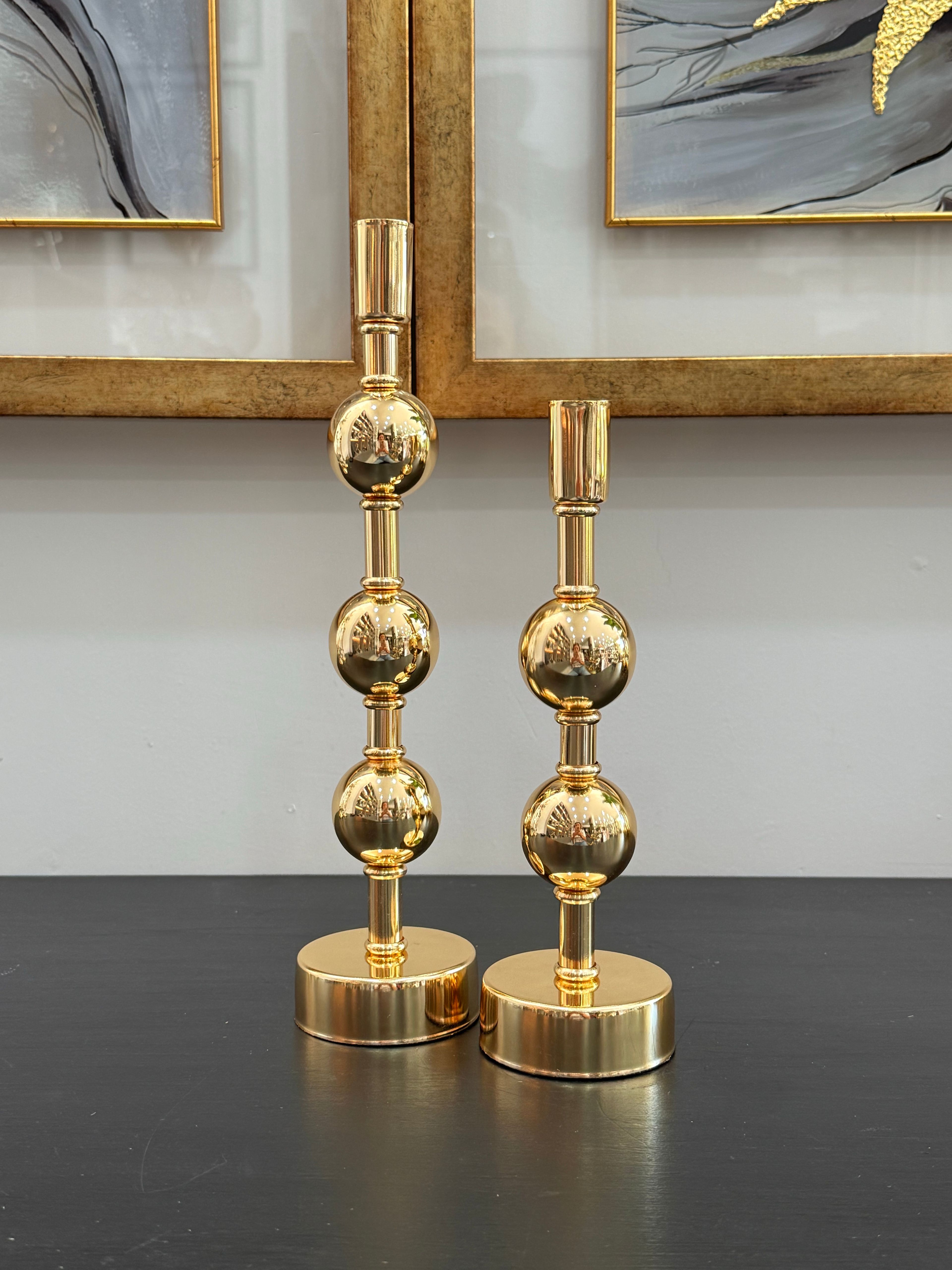 Şamdan Top Detaylı Gold 2 li 