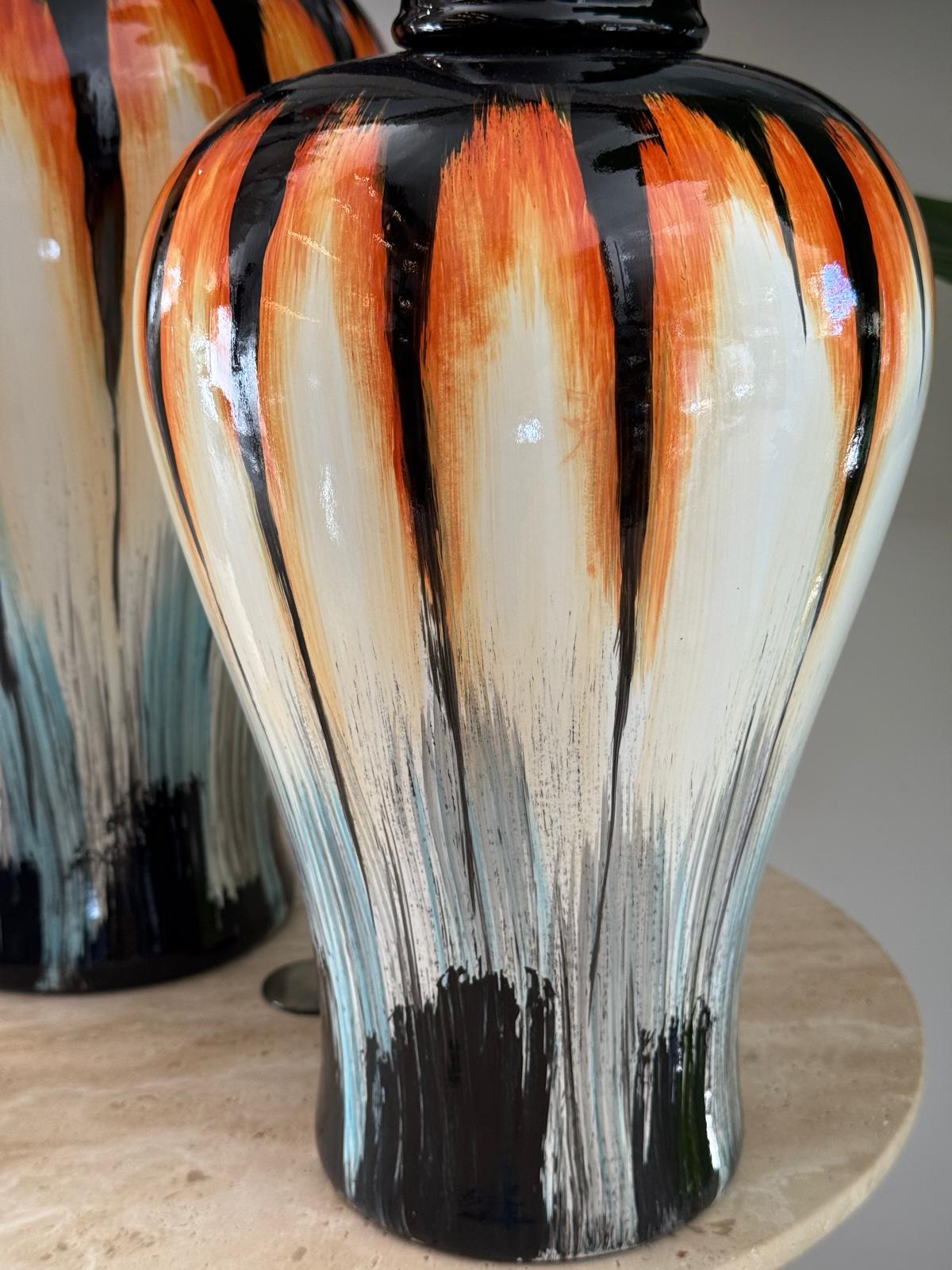 Siyah Turuncu Çizgili Küp 2li