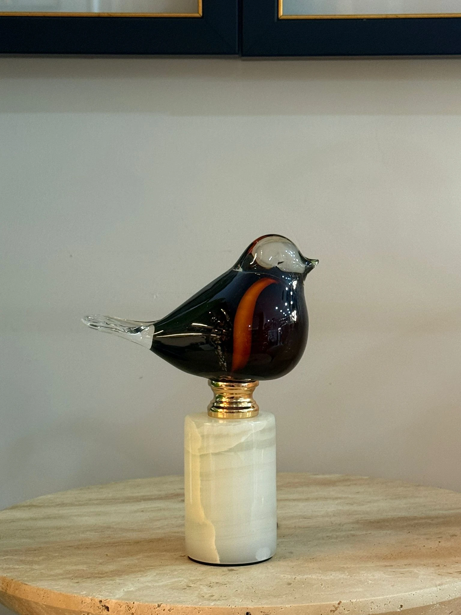 Mermer Ayaklı Cam Kuş 2li