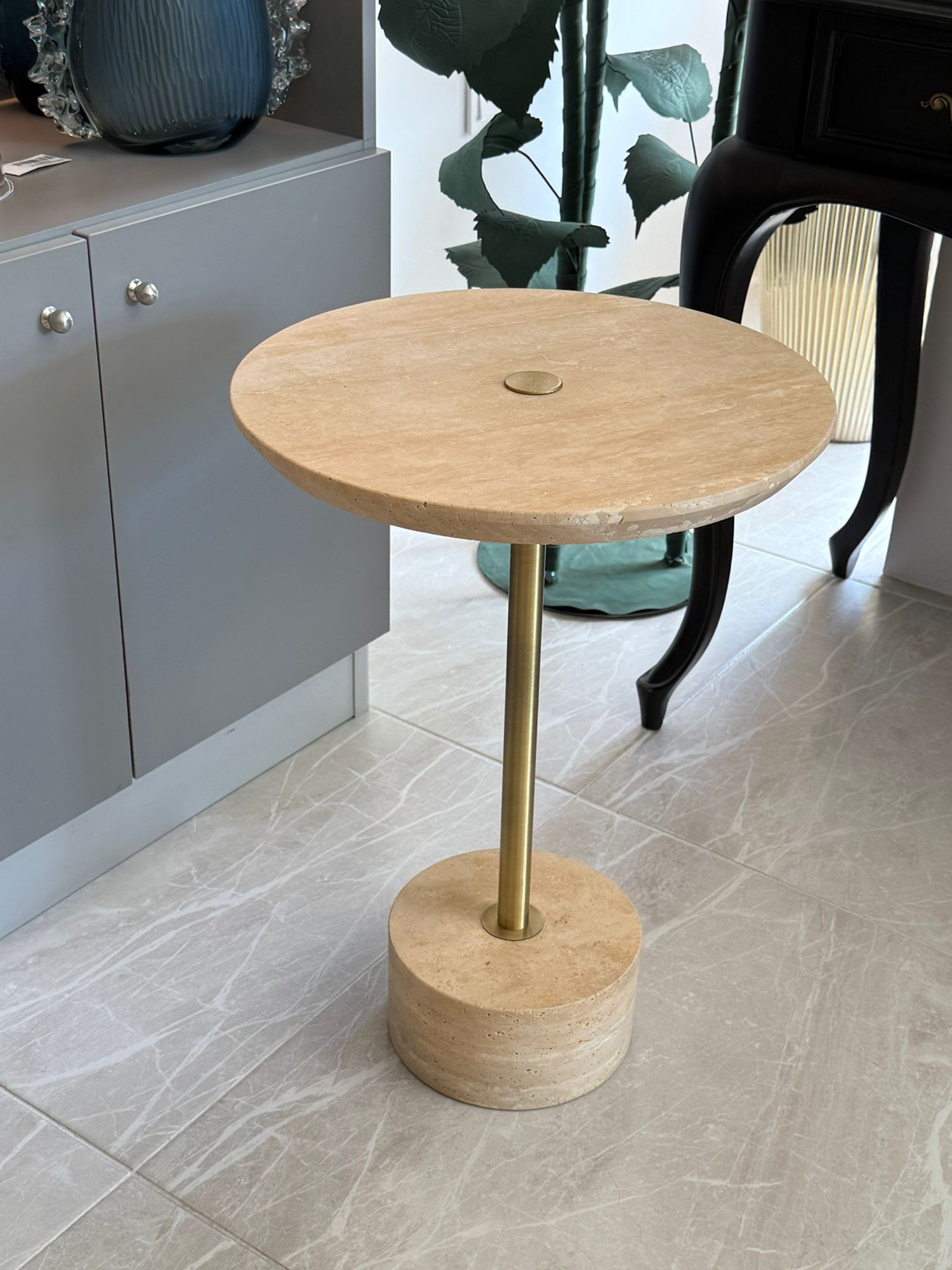 Traverten Sehpa 60cm