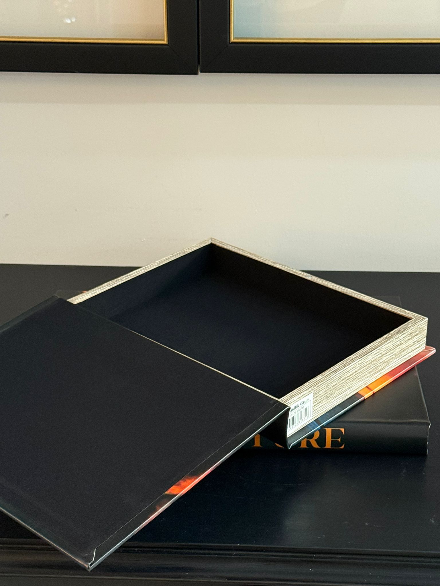 Deri Kaplı Kitap Kutu Flower Designer 2li 