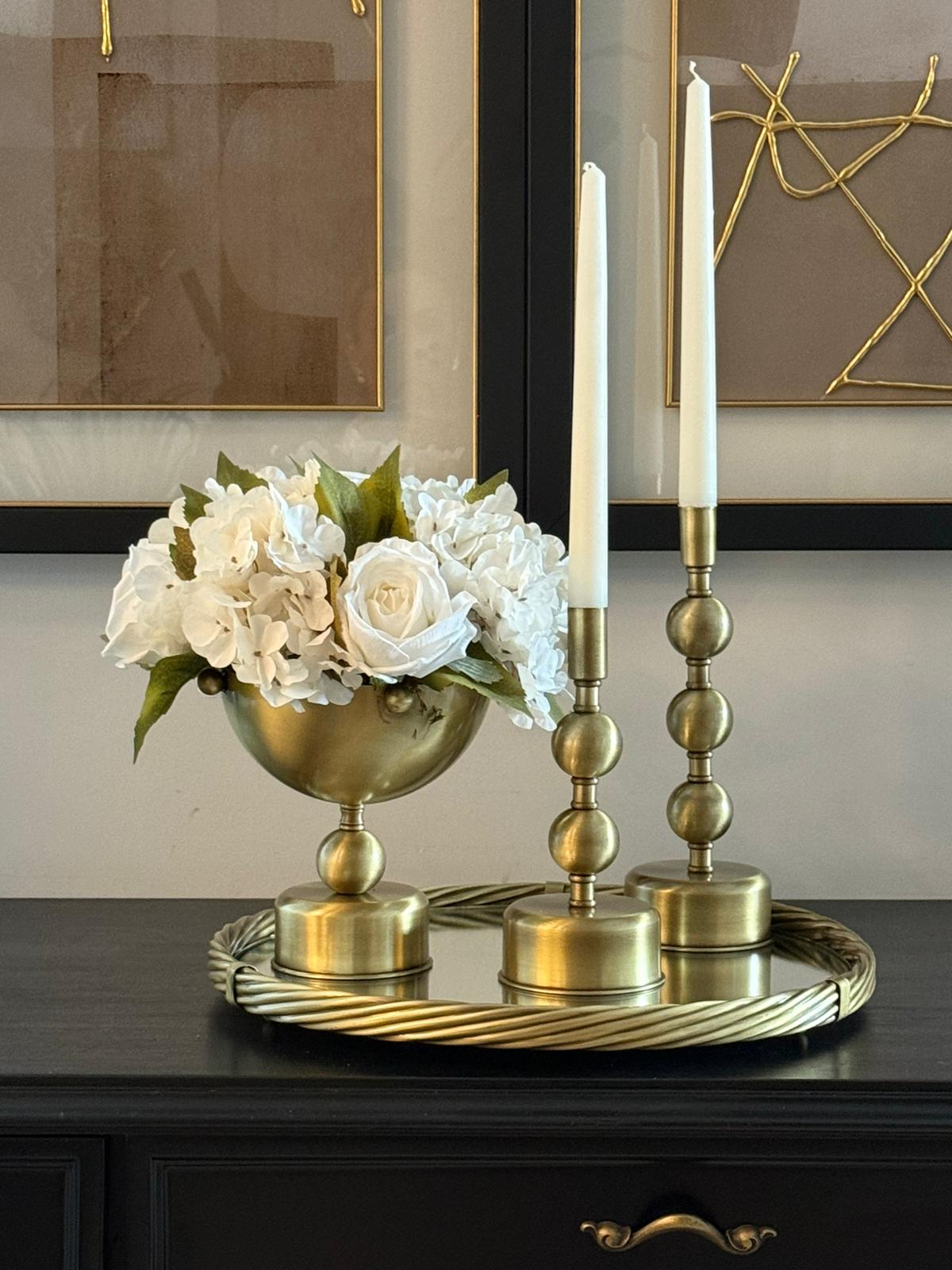 Eskitme Ayakl ıVazoda  Yapay Çiçek Aranjman 