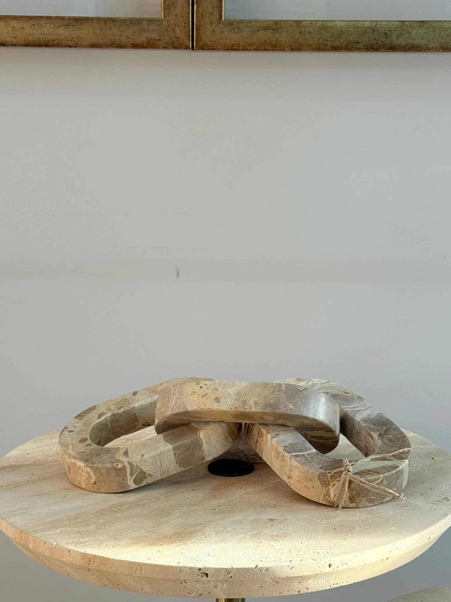 Mermer Krem Dekoratif Zincir Obje 