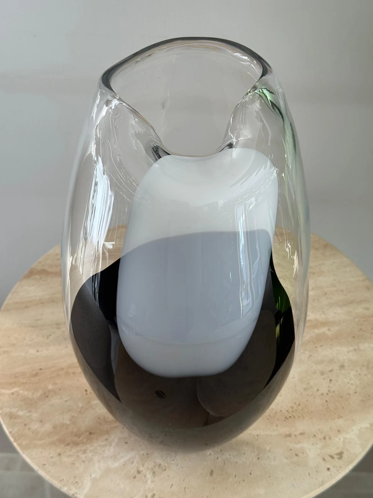 Siyah  Beyaz Cam Vazo