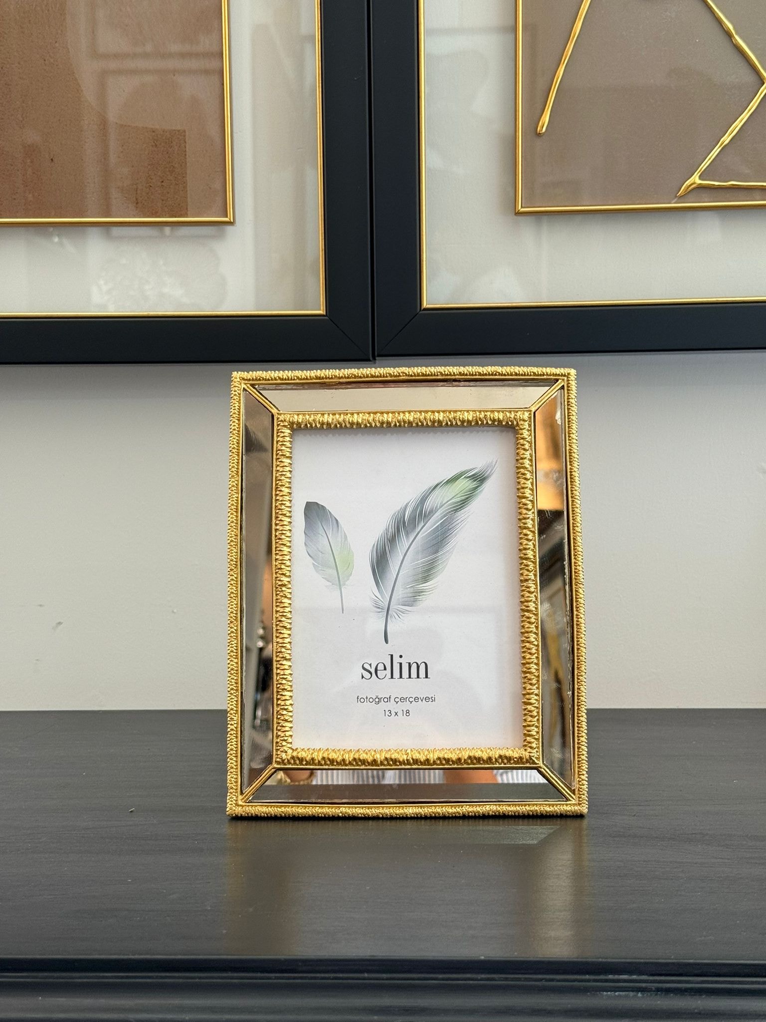Gold Aynalı Elsa Fotoğraf Çerçevesi 