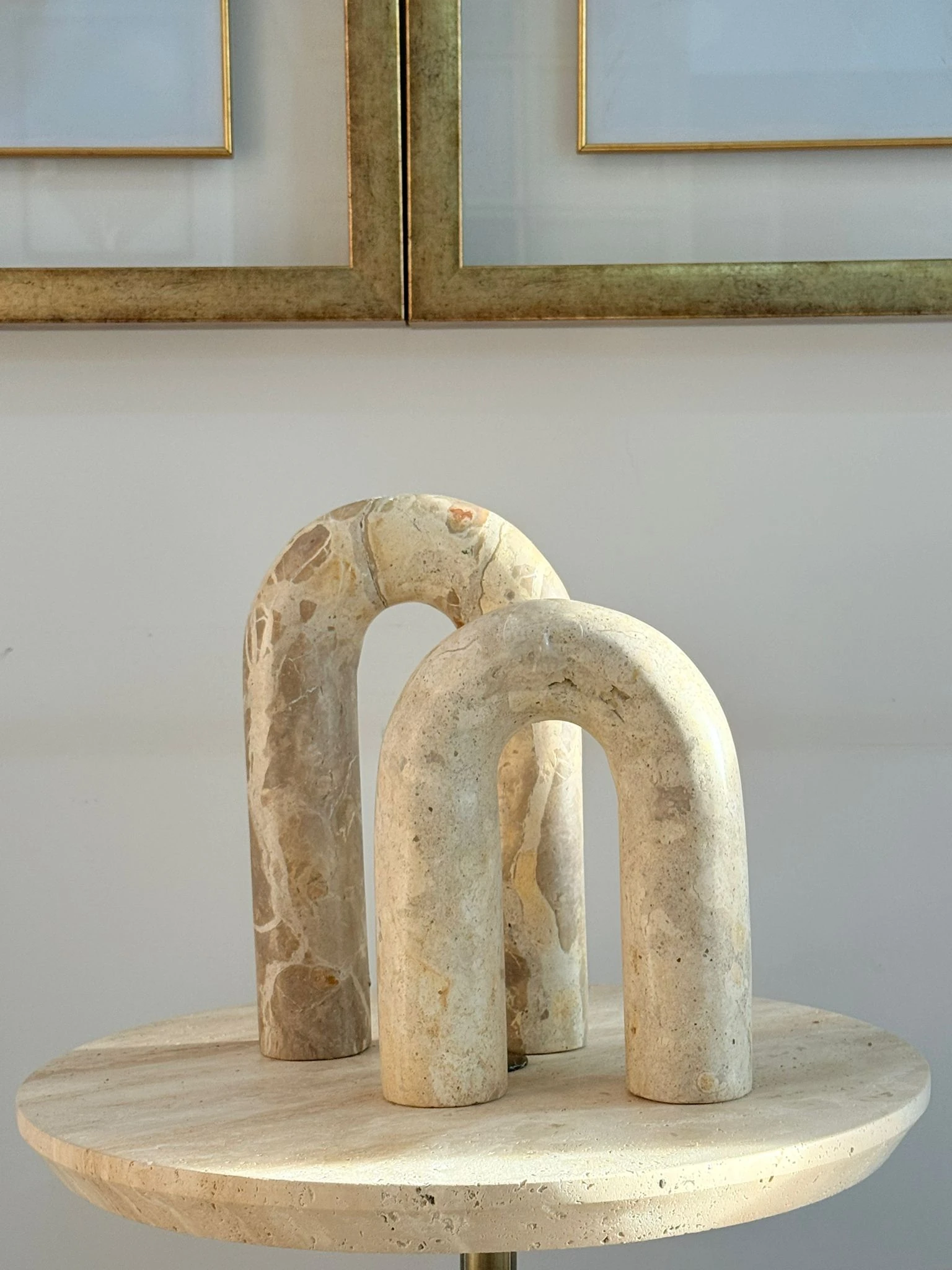 Krem Mermer Kemer Dekoratif Obje 