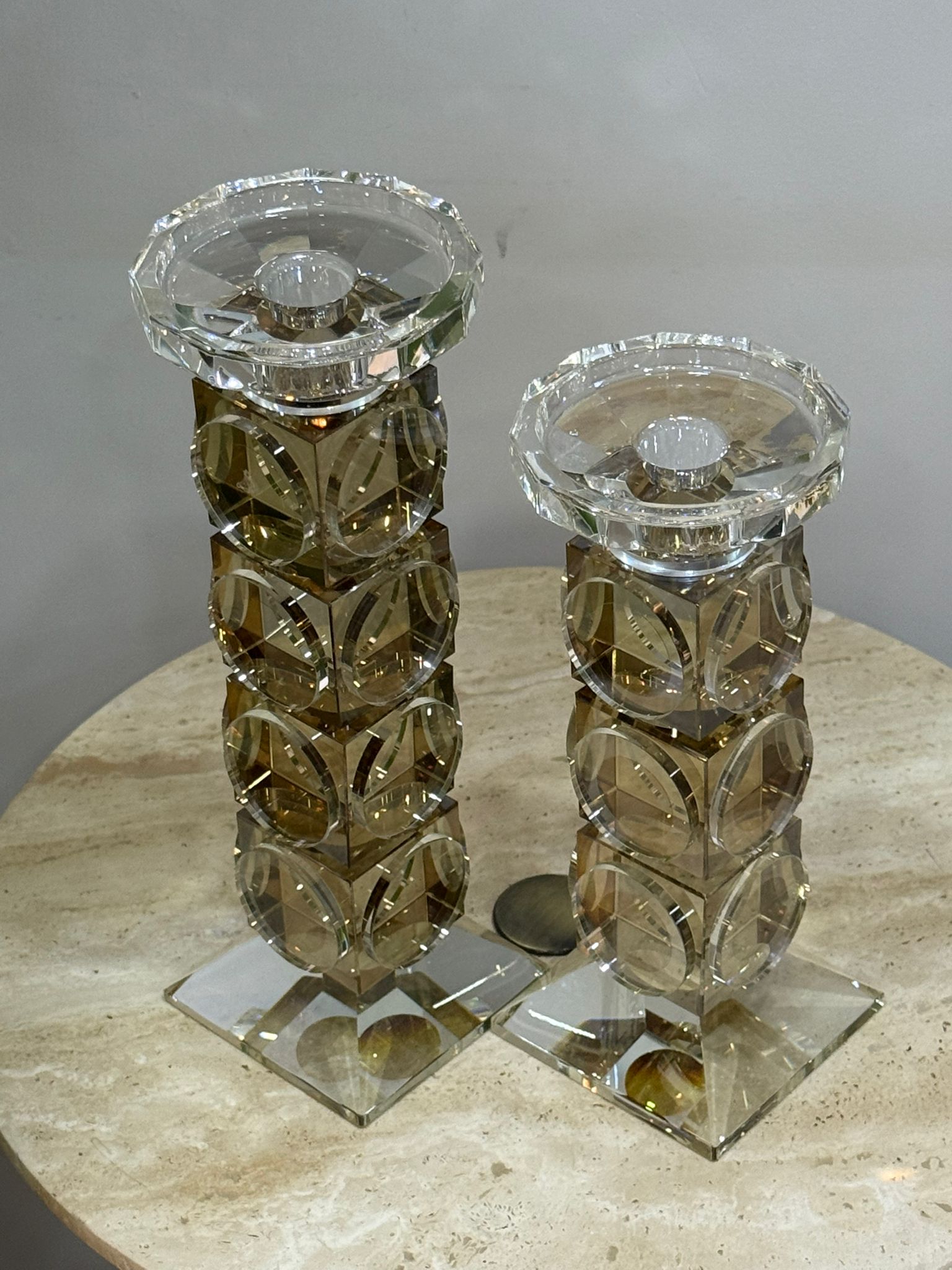 Pullu Kristal Şamdan Bal 2li