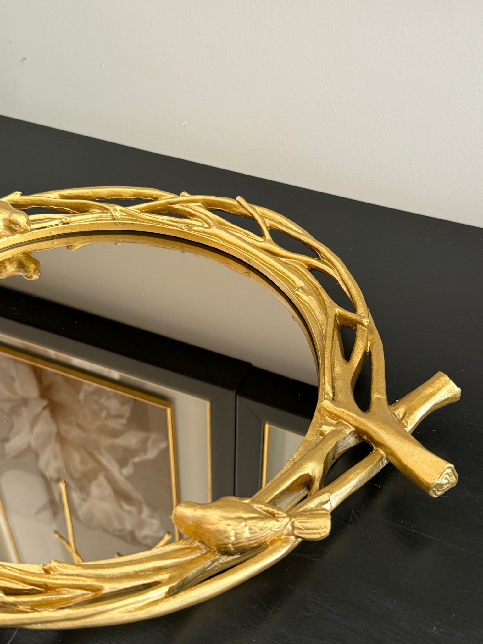 Gold Kuşlu Mavera Tepsi 