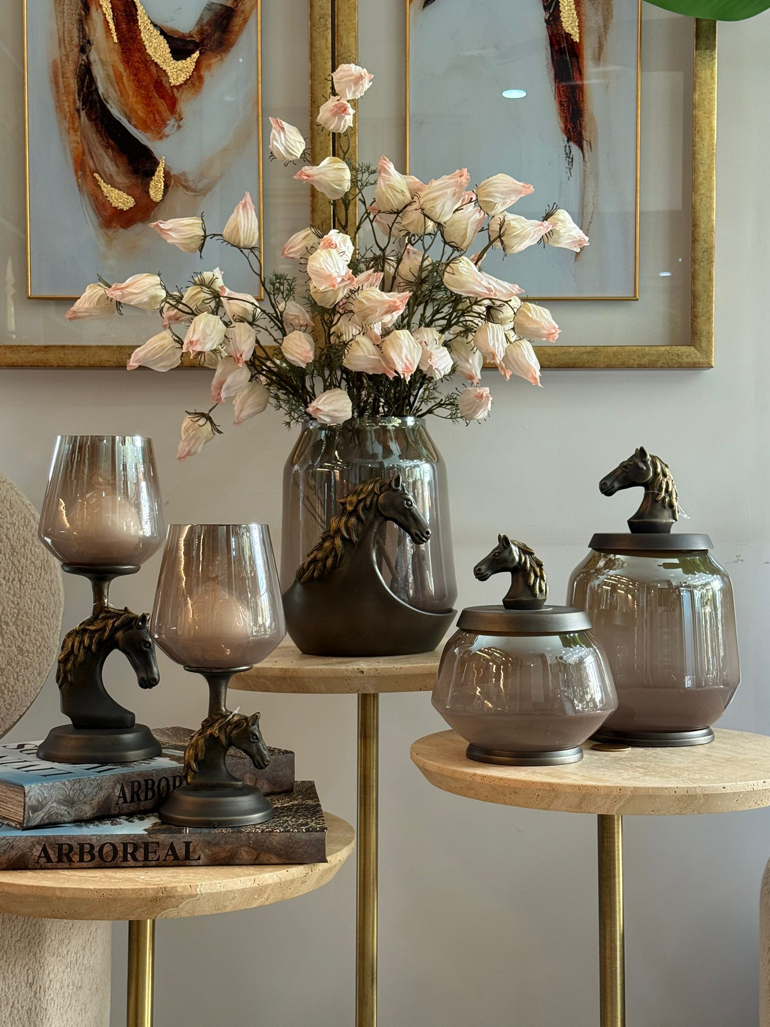 Eskitme Smoke Cam At Figürlü  Mumluk 2li 