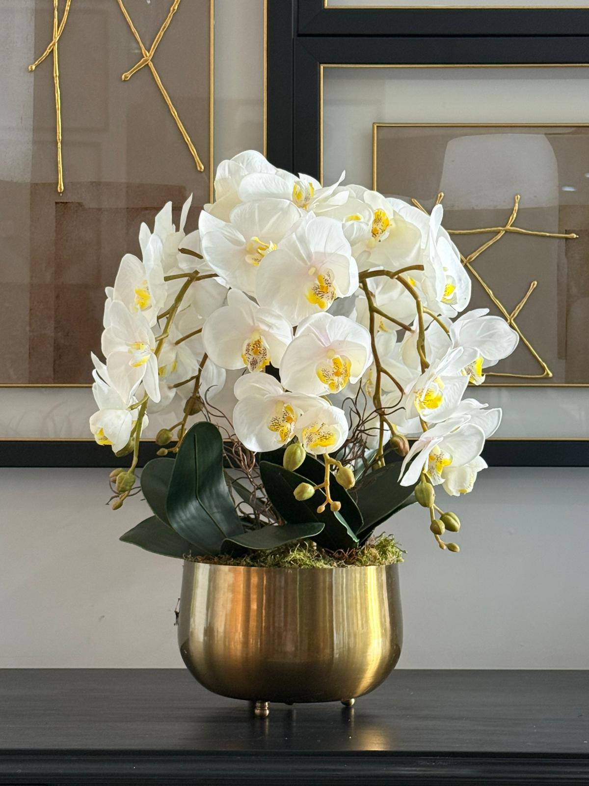 Japon Eskitme Vazoda 5 Dal Luxury Islak Orkide Aranjmanı 