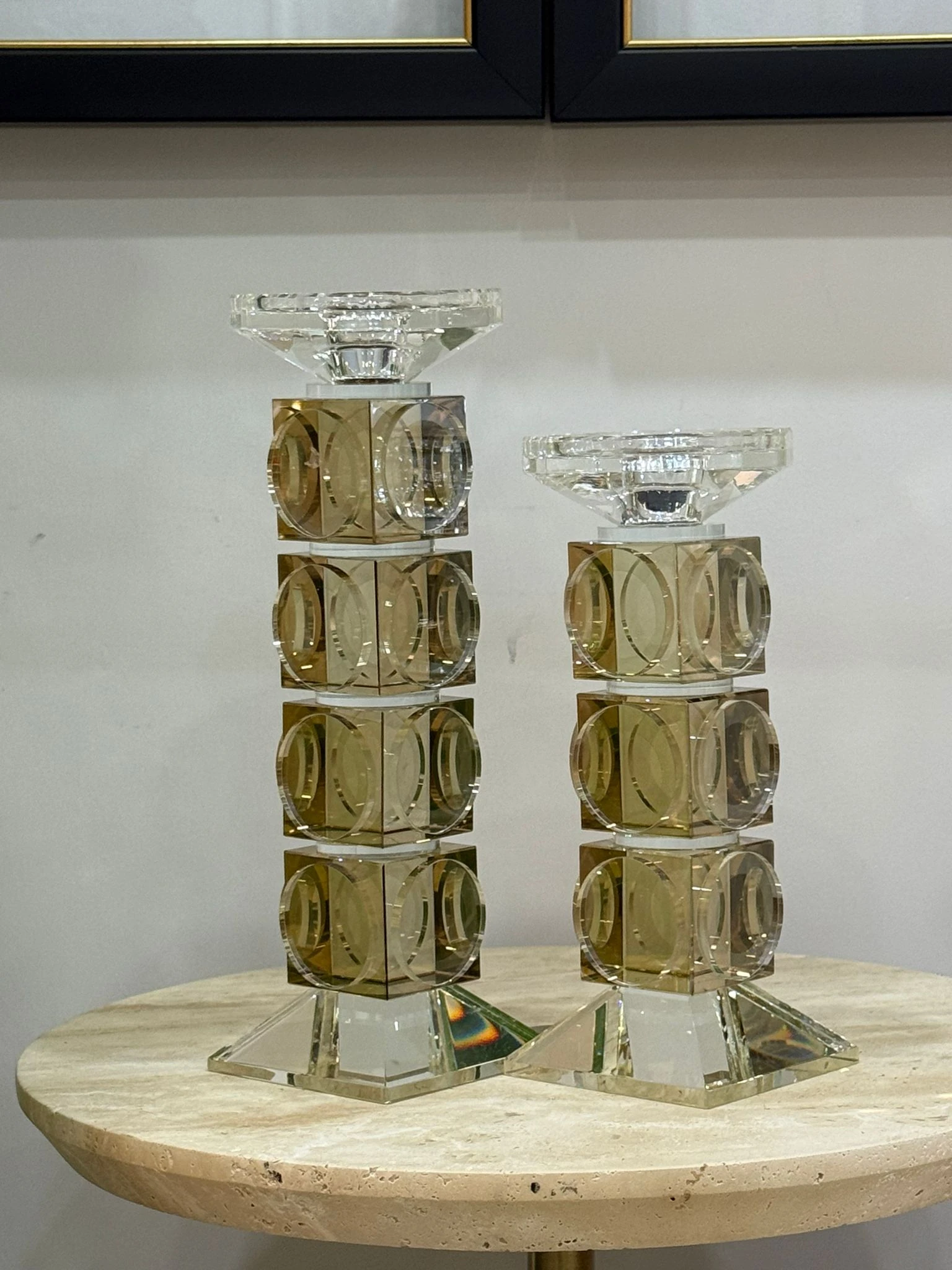 Pullu Kristal Şamdan Bal 2li