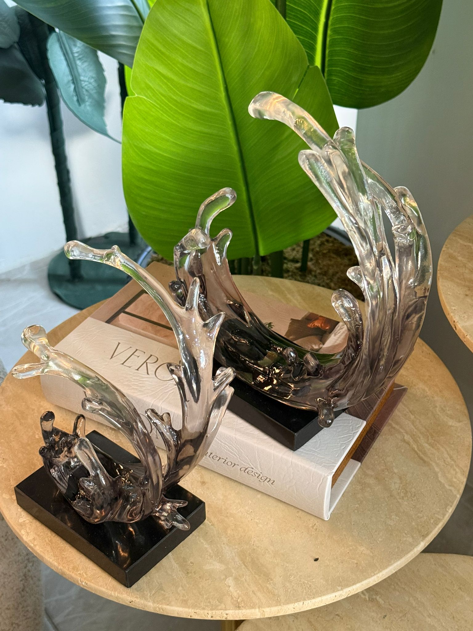 Cam Dalga Dekoratif Obje 2li