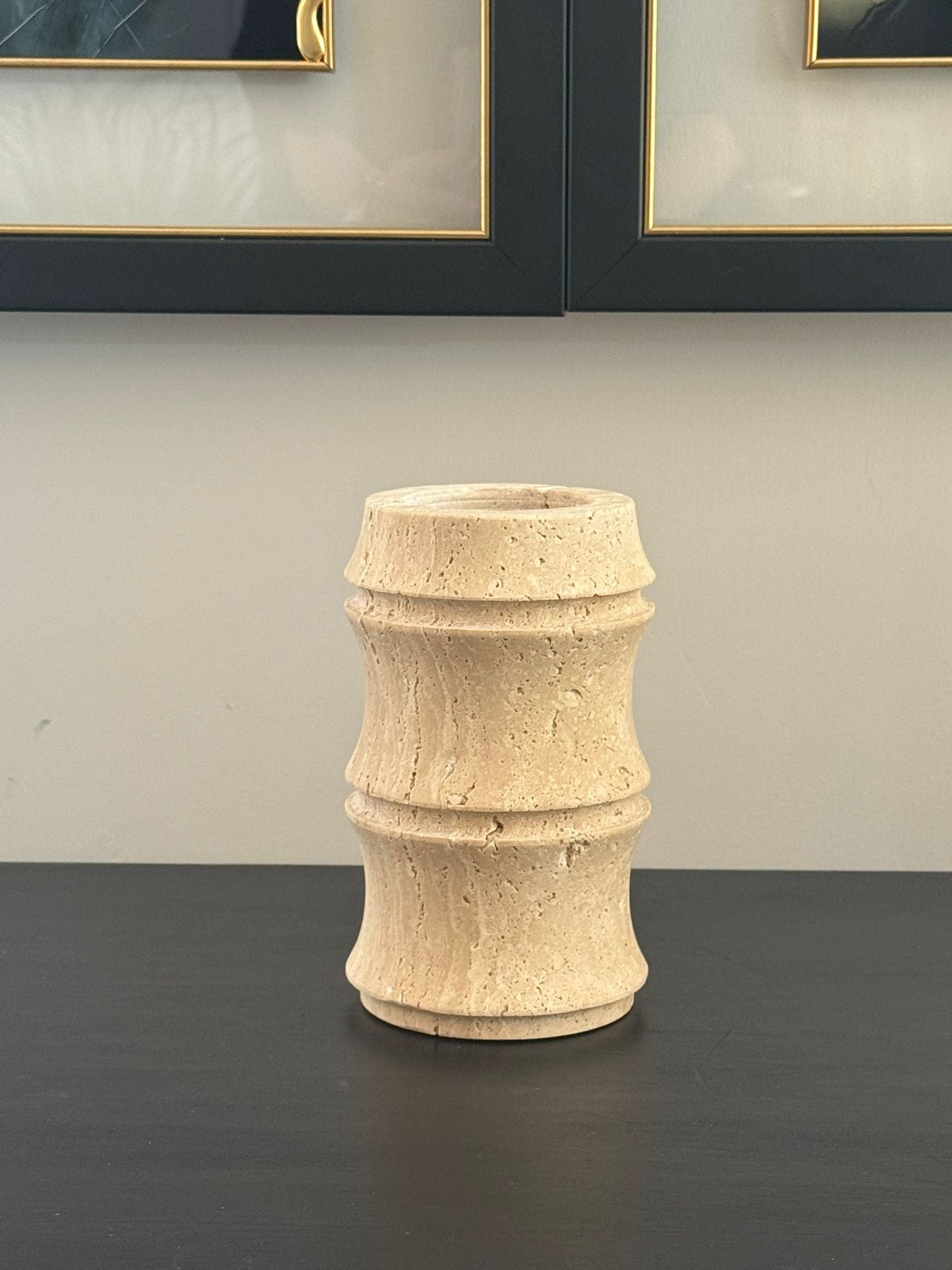 Bambu Model Traverten Vazo 12cm