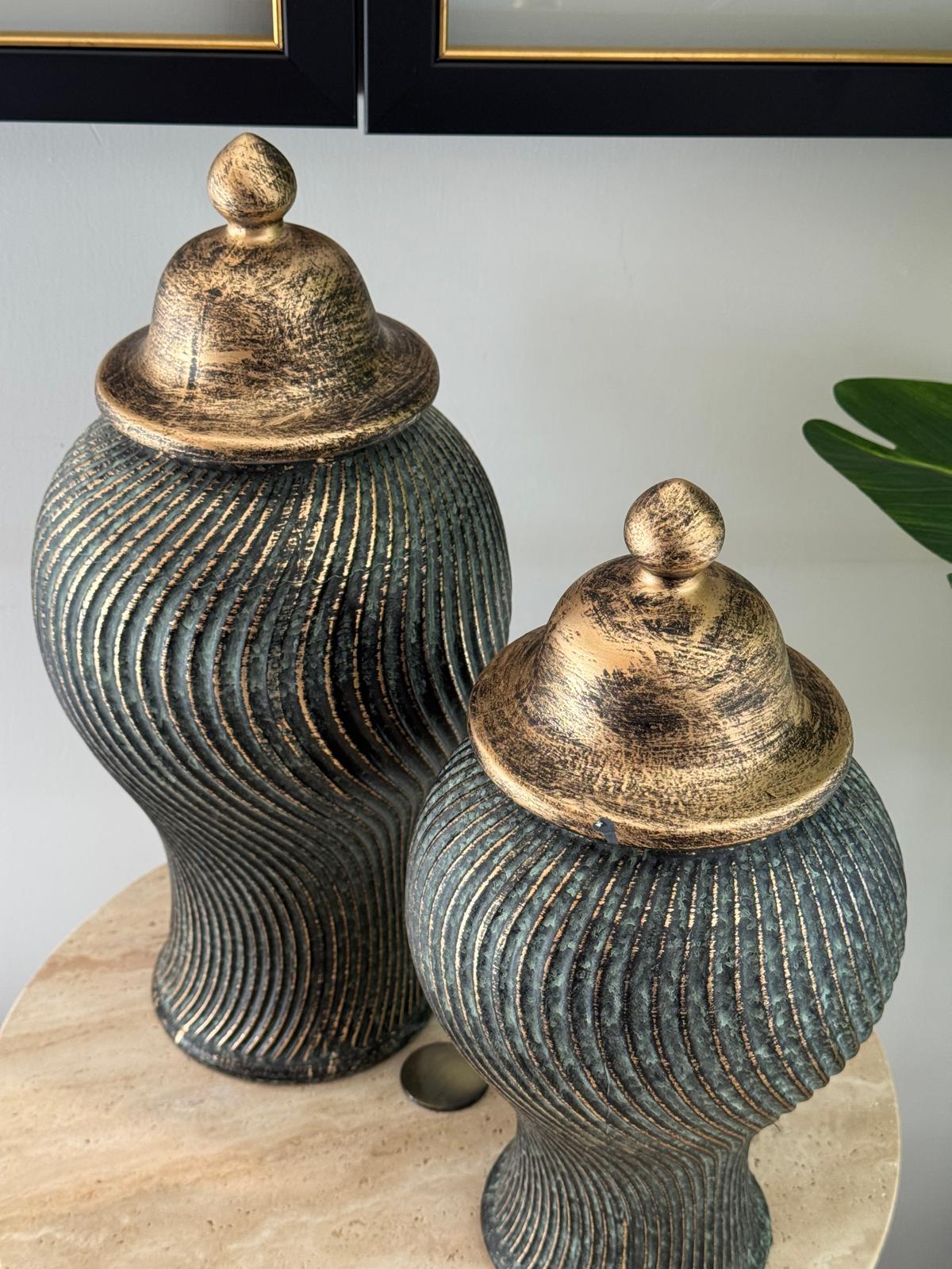 Eskitme Çizgili Küp 2li