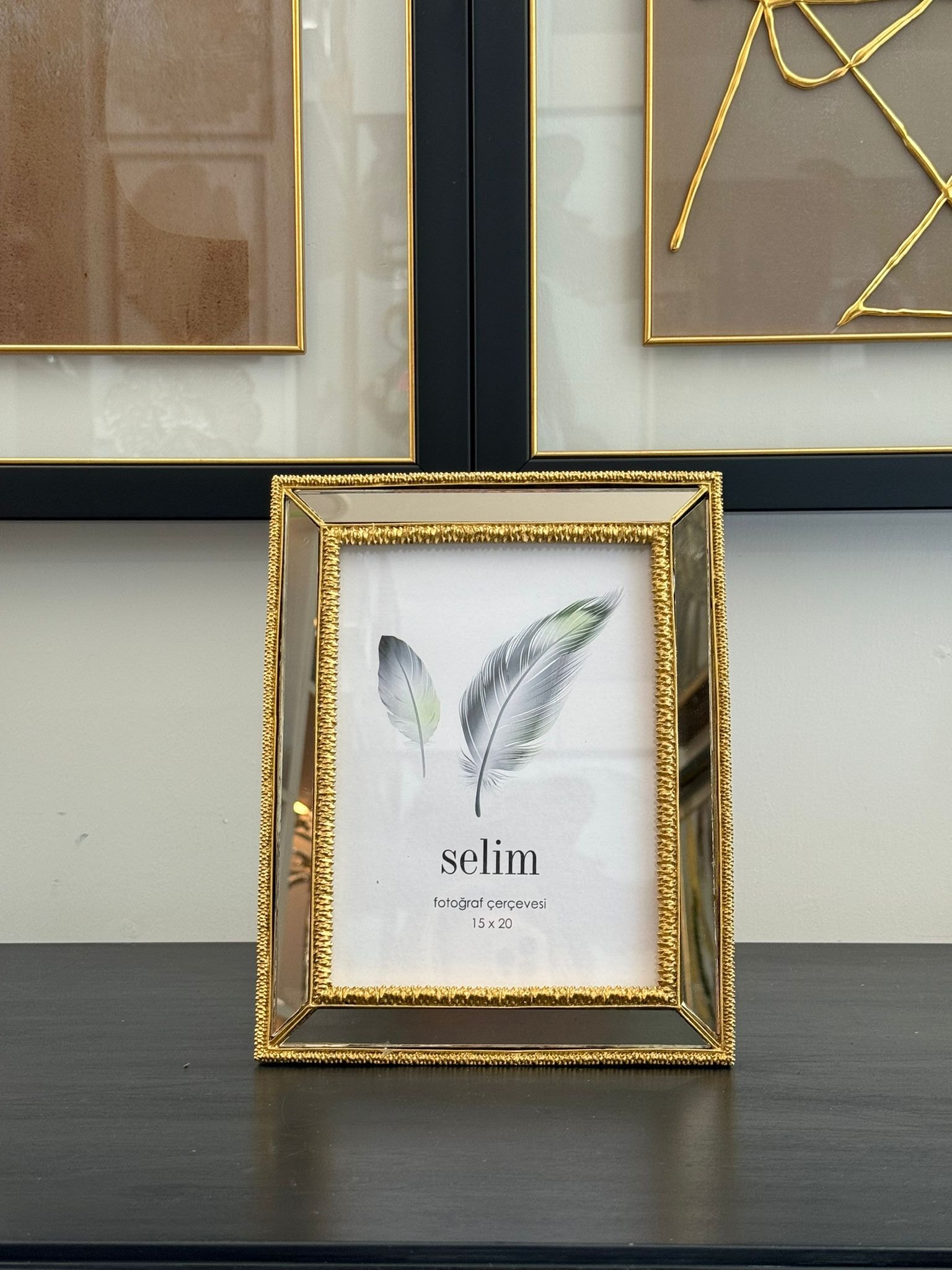Gold Aynalı Elsa Fotoğraf Çerçevesi 