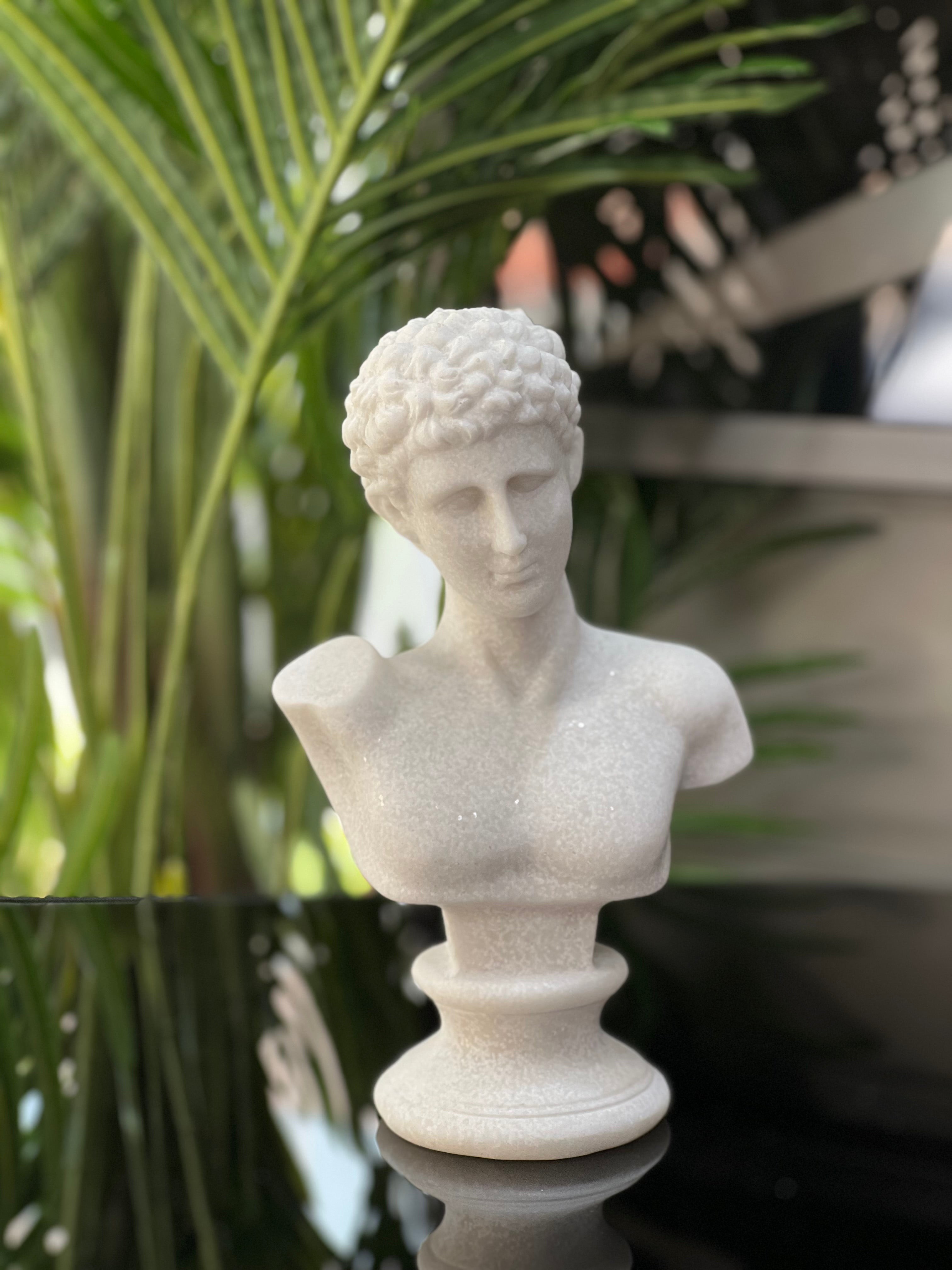 Mermer Antik Erkek Büst Kadın Heykel  25 cm