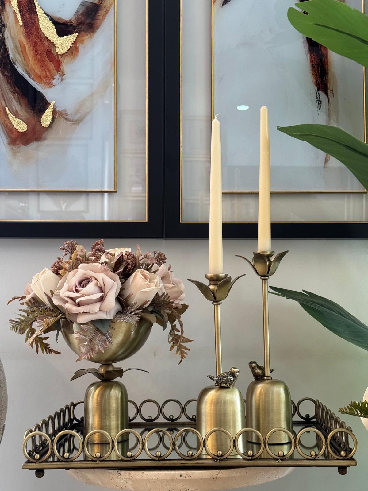 Eskitme Kuşlu Şamdan 2li