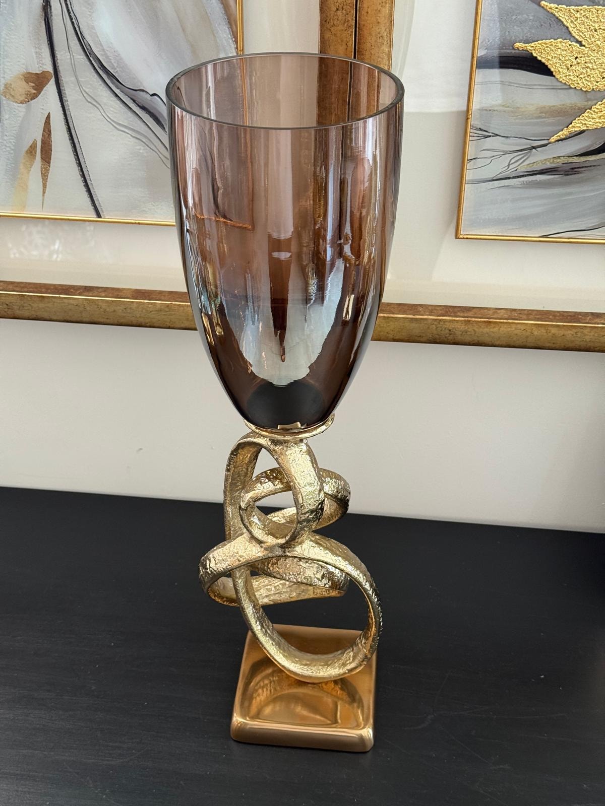 Gold Döküm Kahverengi Vazo