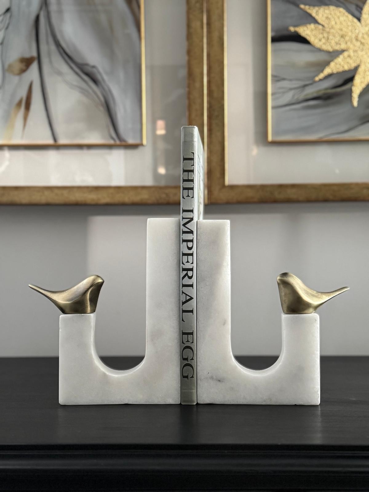 Kuşlu Mermer Kitap Tutacağı 
