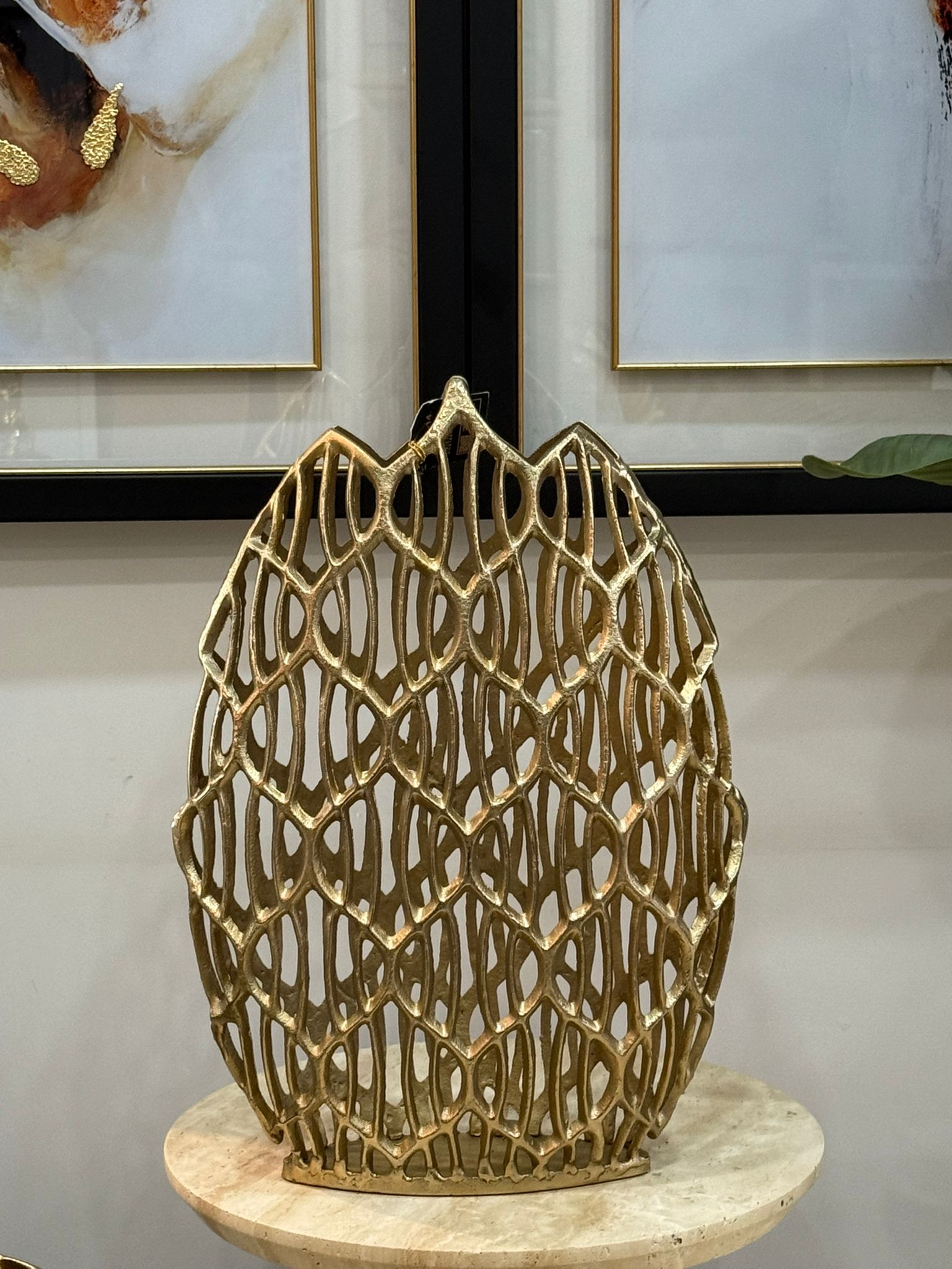 Döküm Gold Vazo 46*32cm