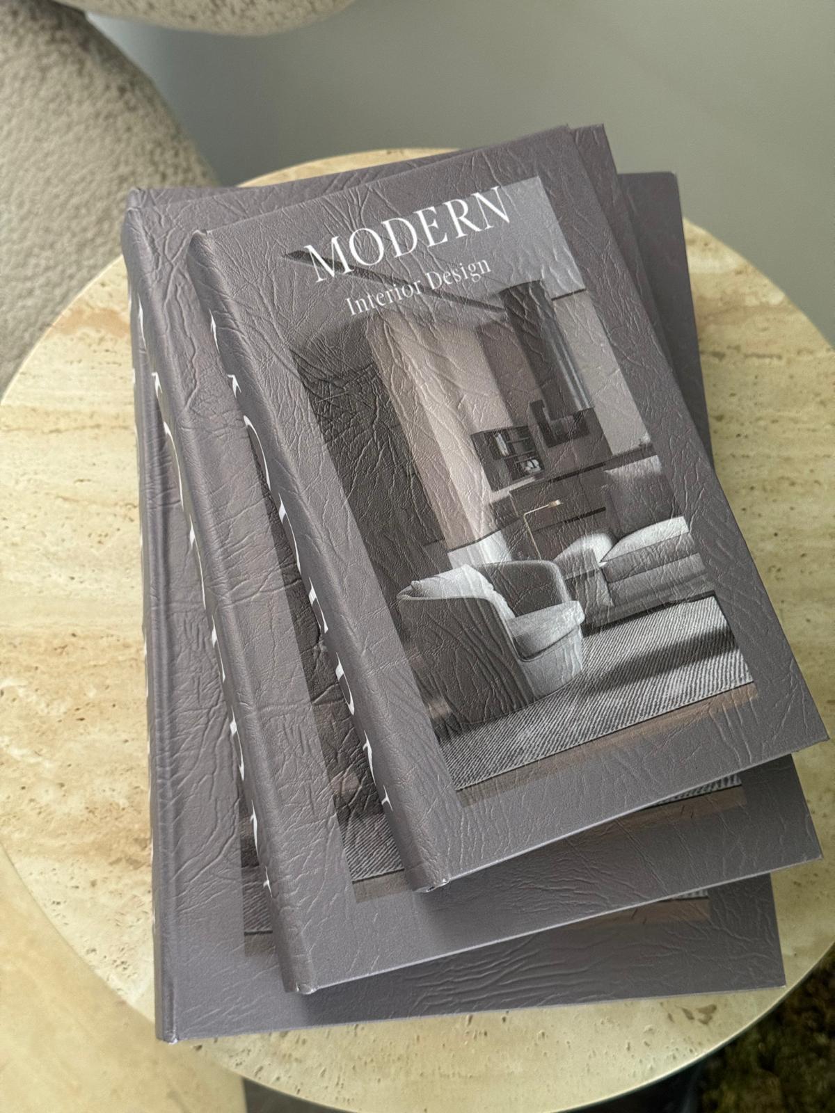 Kitap Kutu Modern İçi Ahşap Dışı Deri 3lü