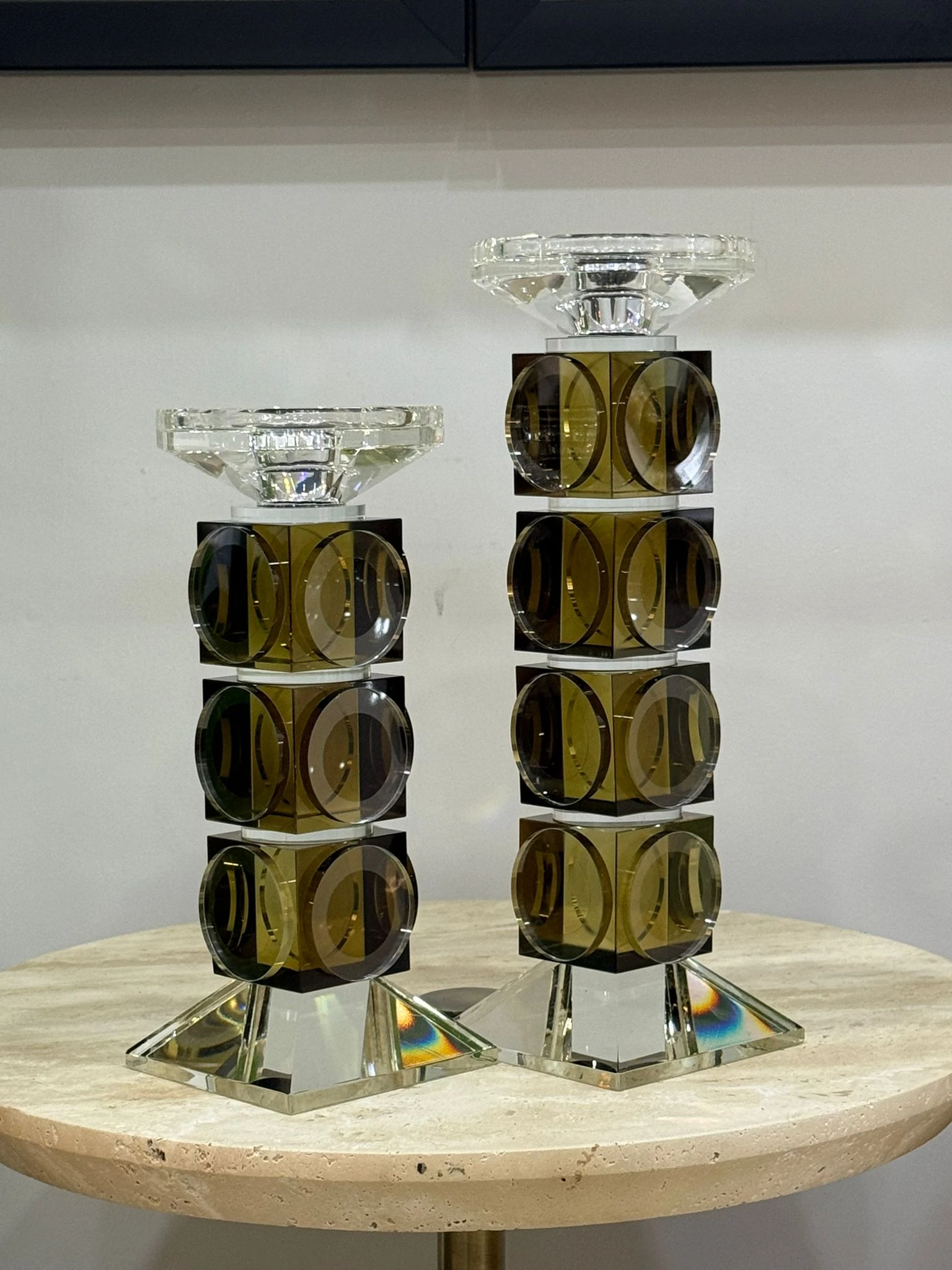 Pul Kristal Şamdan Yağ Yeşili 2li