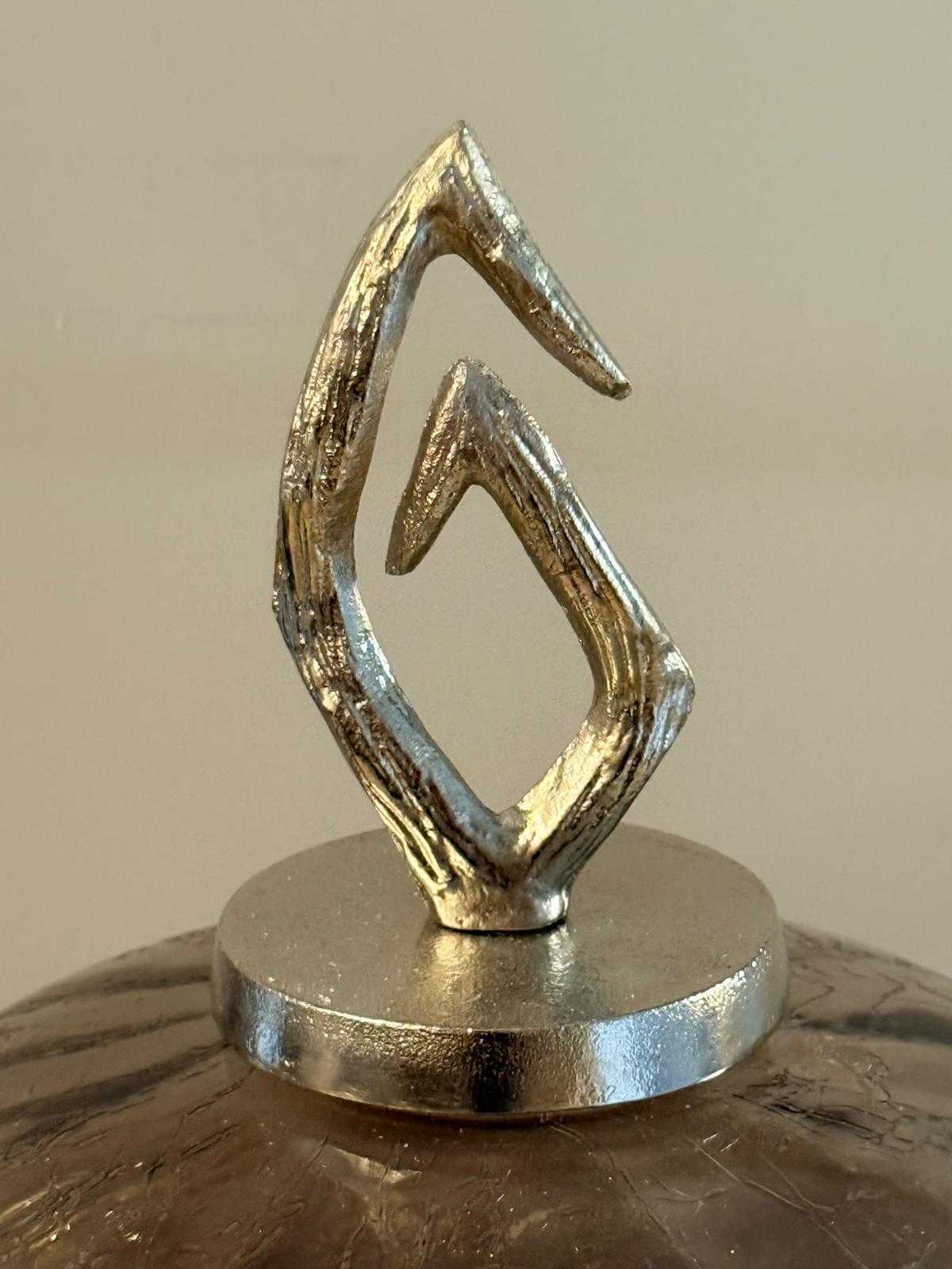 Gümüş Kapaklı Gri Cam Ufo Küp