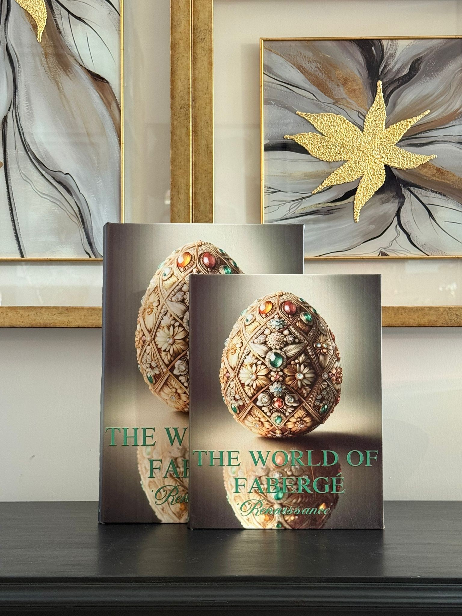 Kitap Kutu Deri Kaplı The World Of Faberge