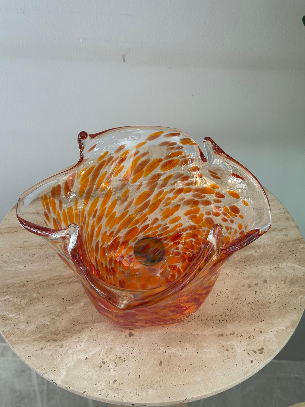 Turuncu Handmade Cam Vazo