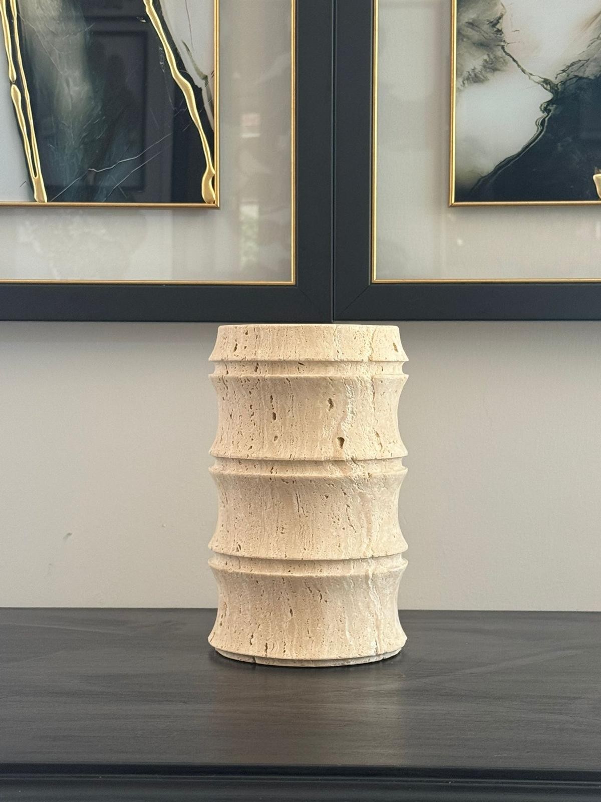 Bambu Model Traverten Vazo 18.5cm