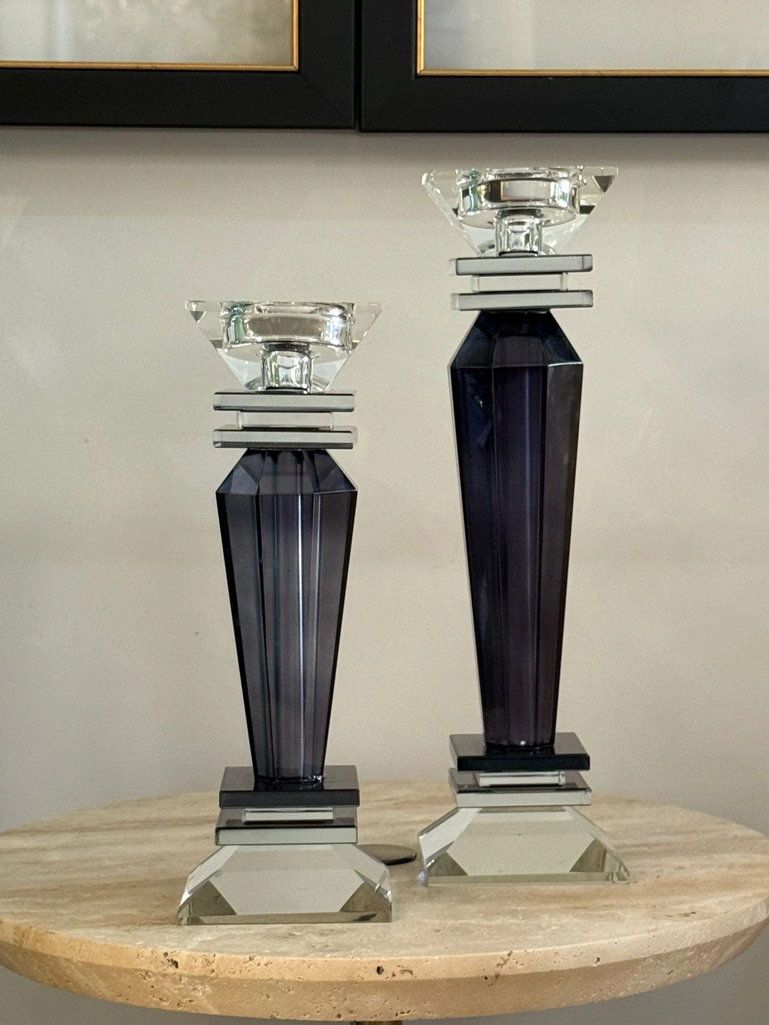 Füme Rengi Ktistal Şamdan 2li