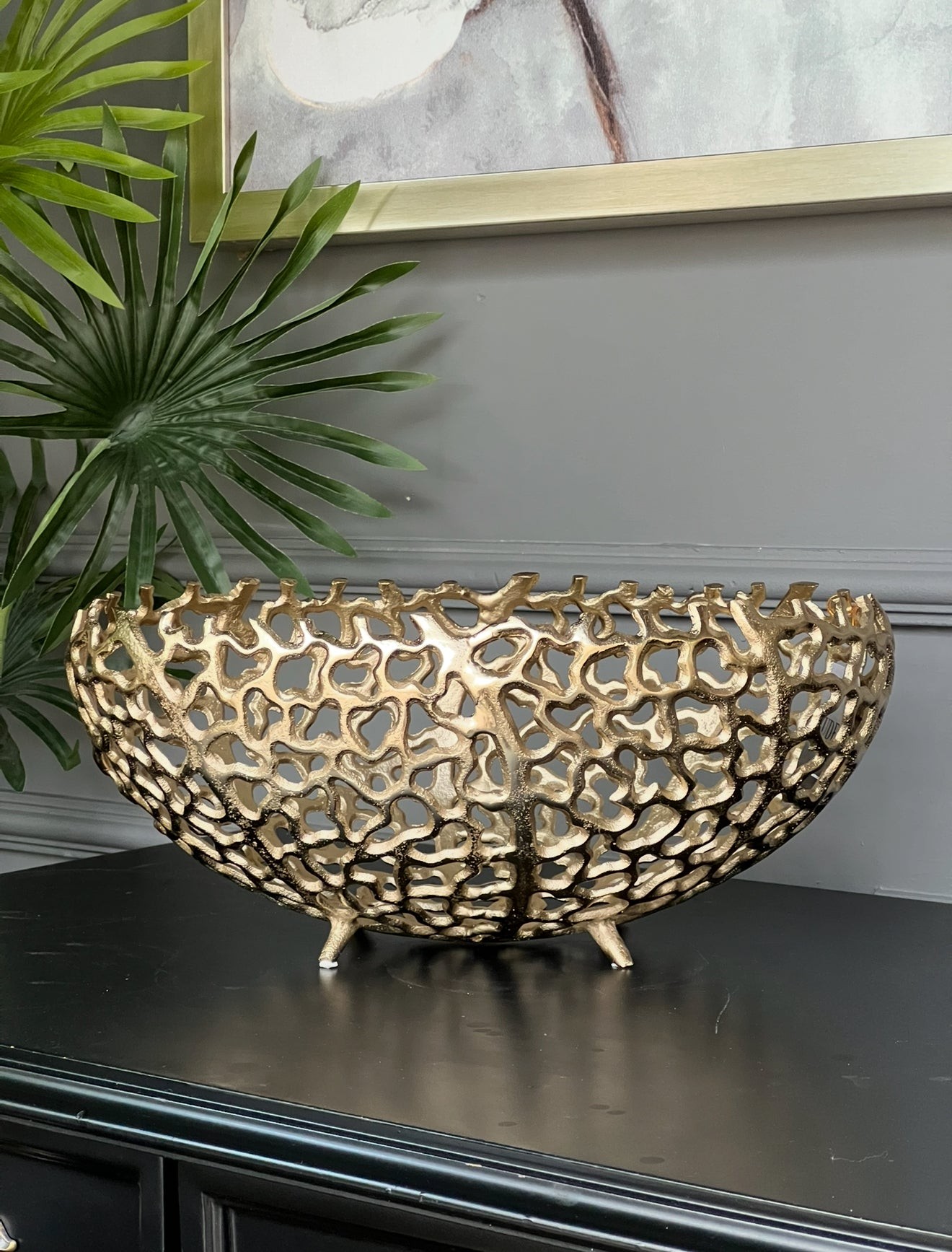 Döküm Kase Desenli Oval Gold Büyük 
