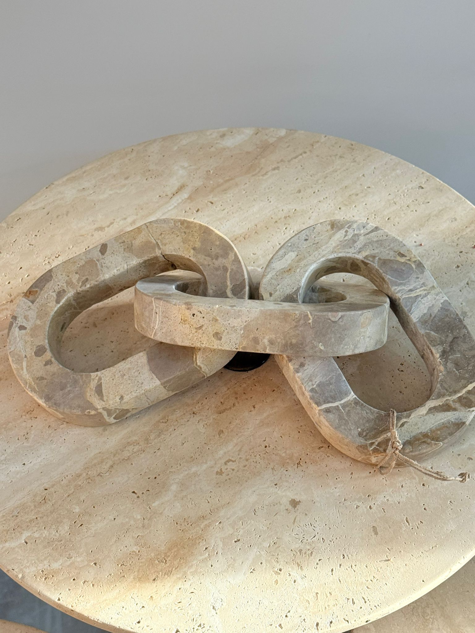 Mermer Krem Dekoratif Zincir Obje 