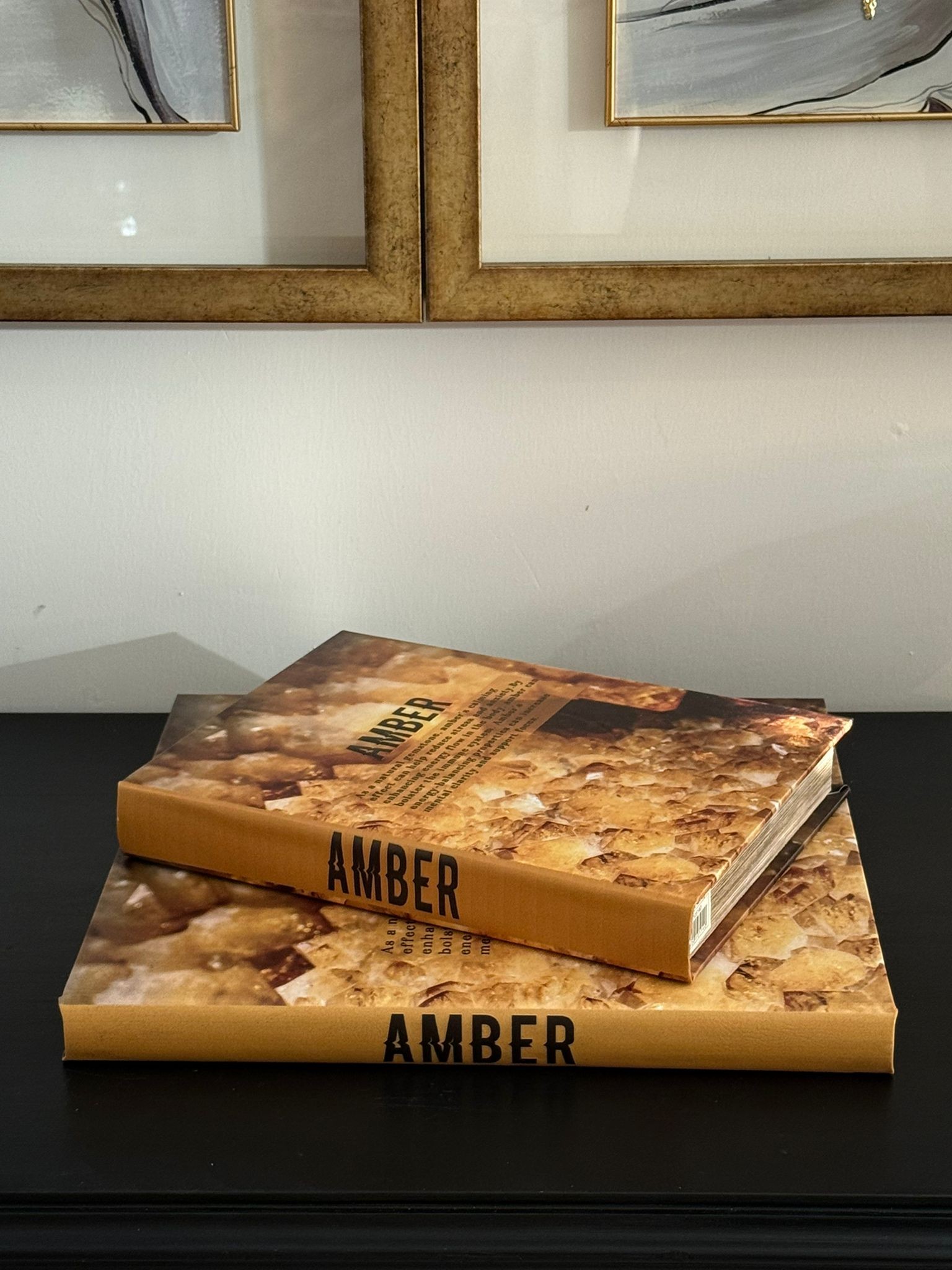 Kitap Kutu Deri Kaplı Amber 2li 