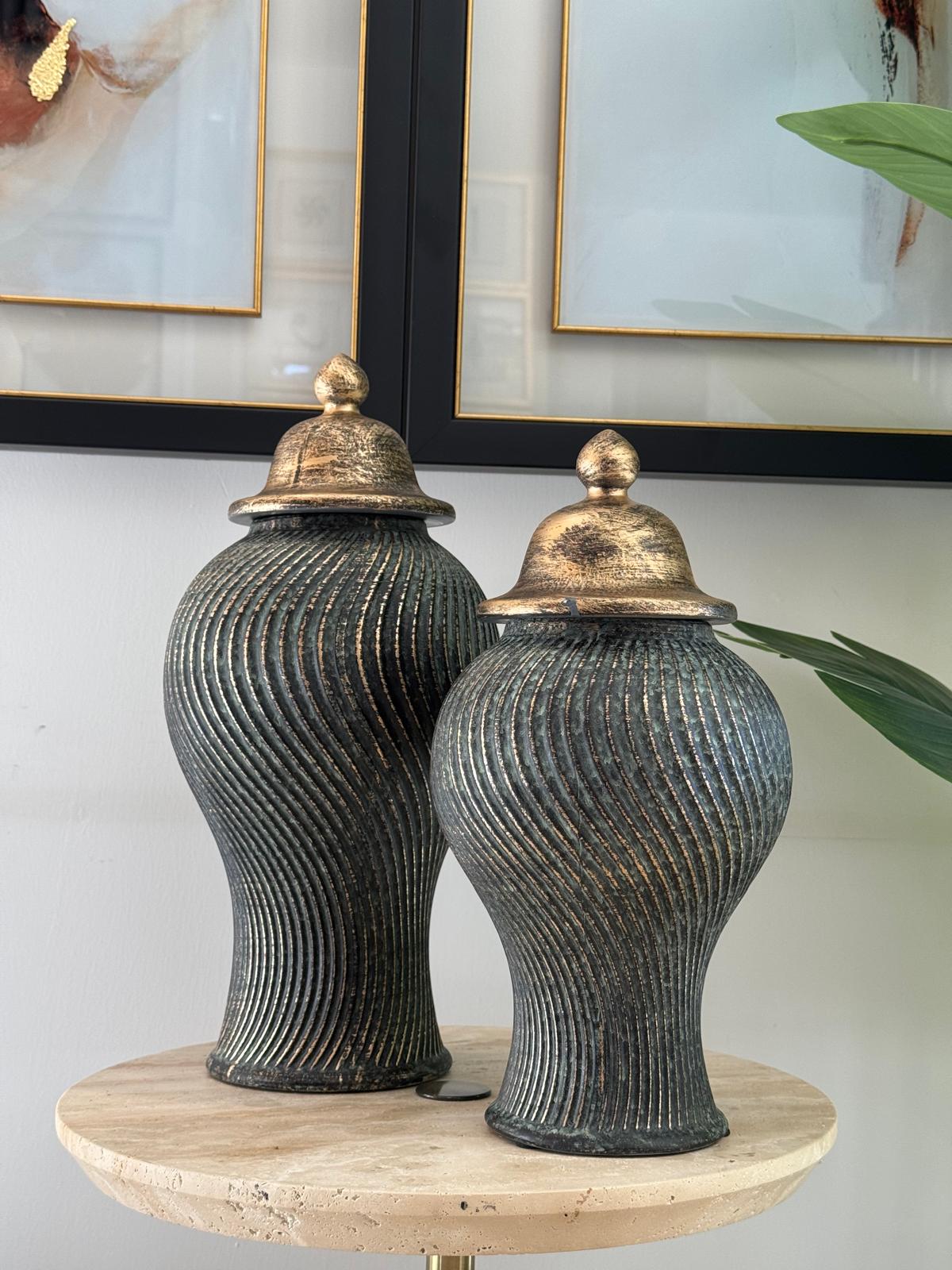 Eskitme Çizgili Küp 2li