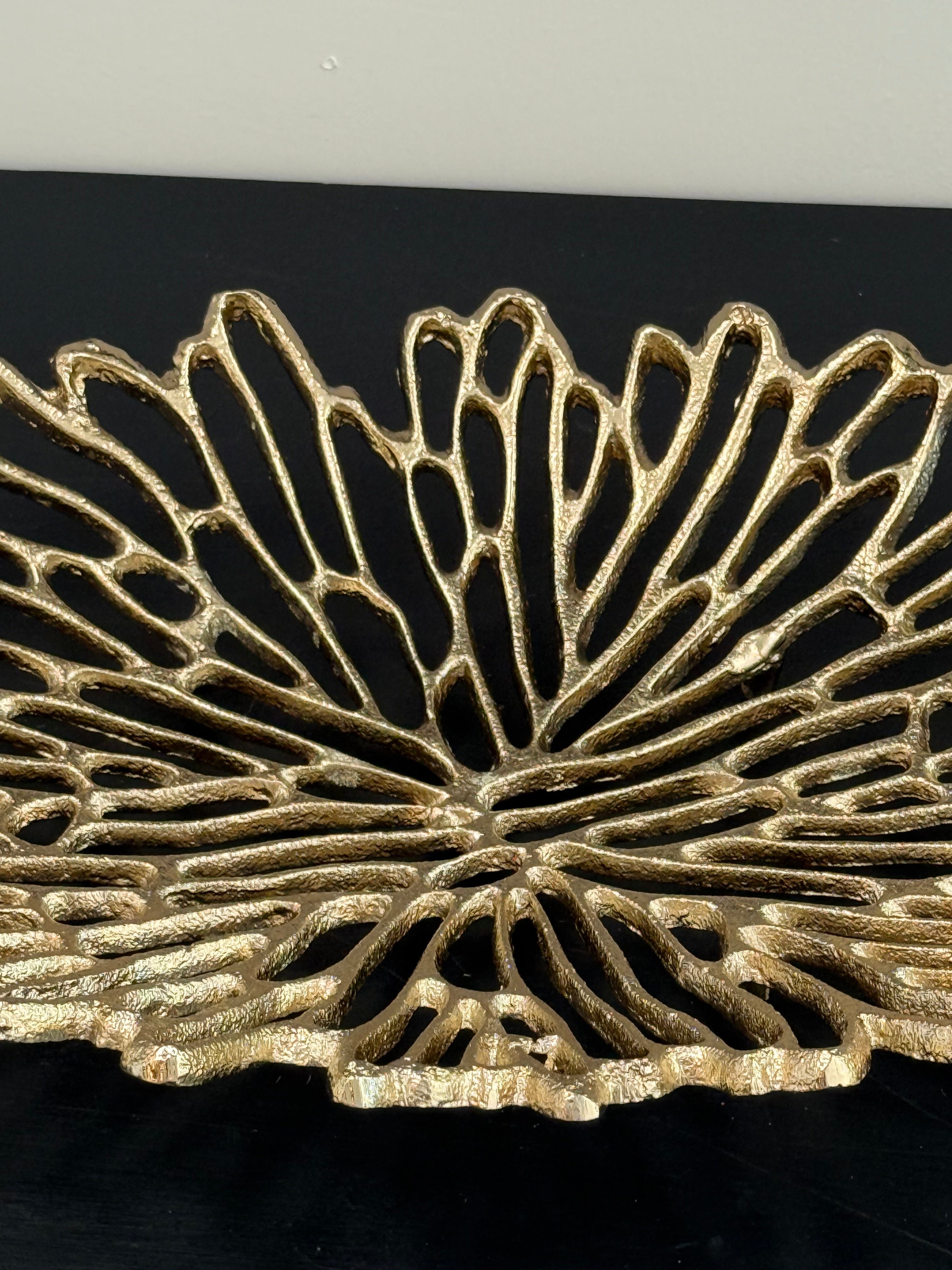 Döküm Tabak  Desenli Oval Gold 40 cm
