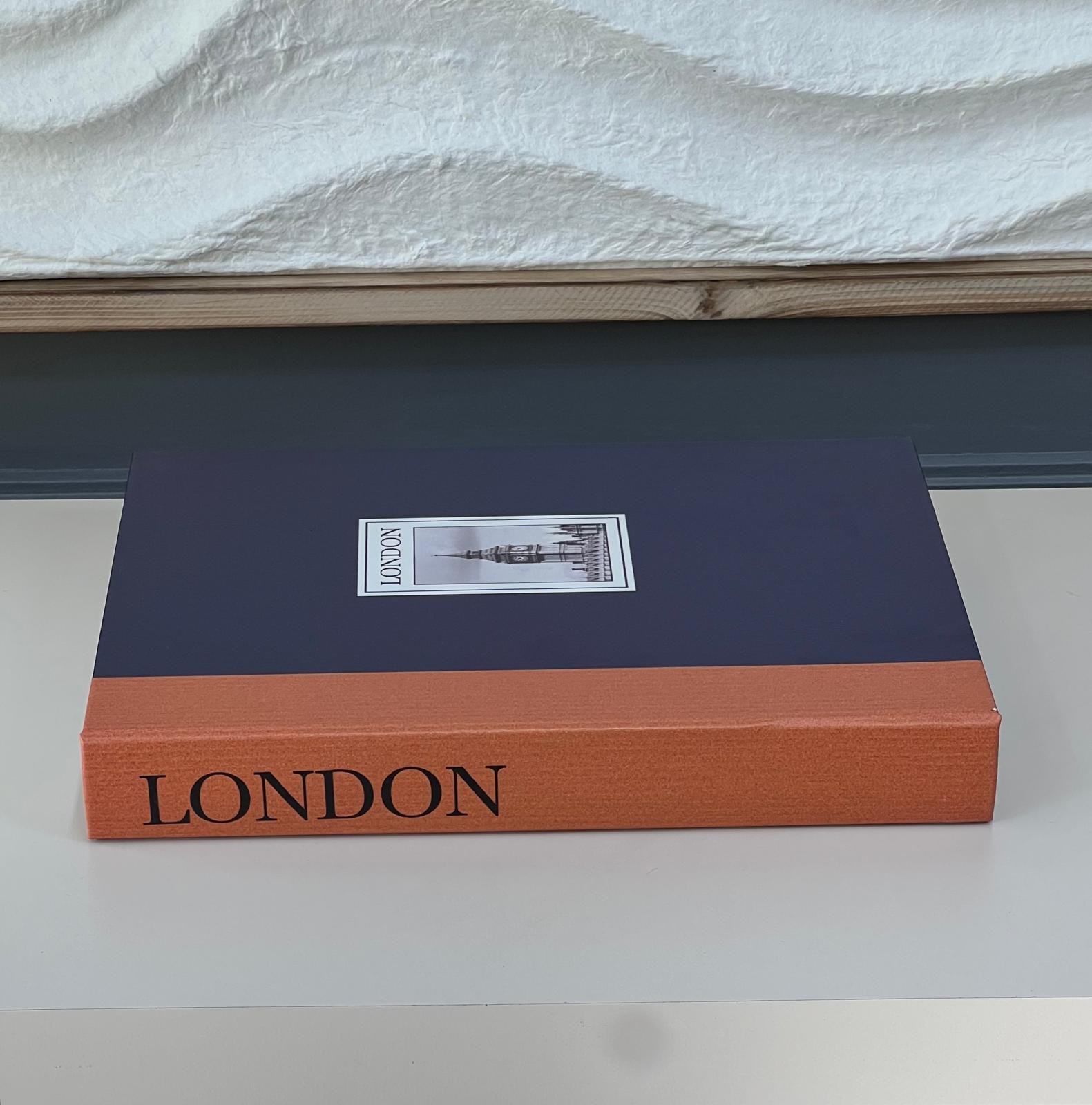 Deri Kaplı İthal Kitap Kutu London 28*22*4 cm