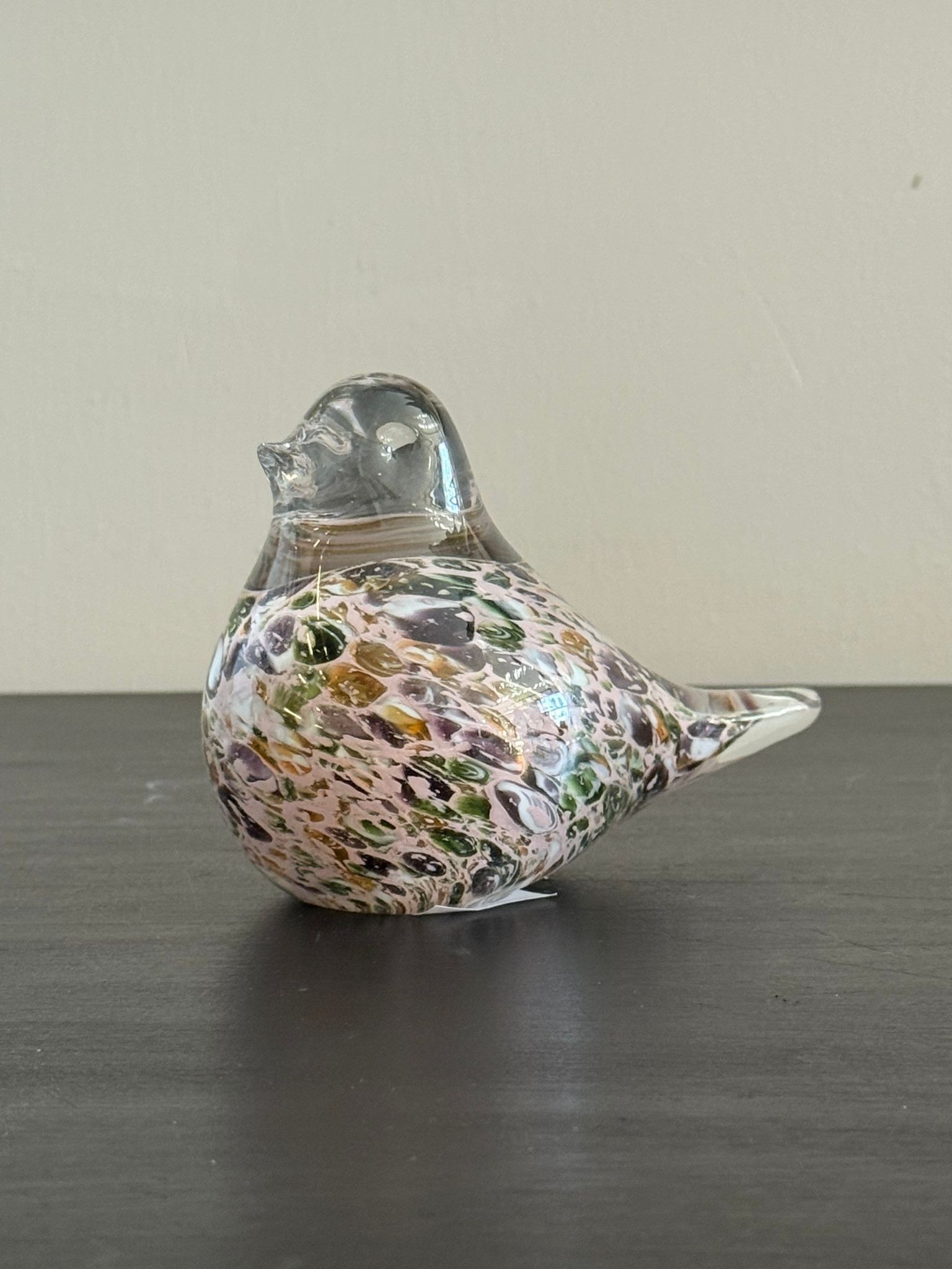 Cam Handmade Oturan Dekoratif Kuş 