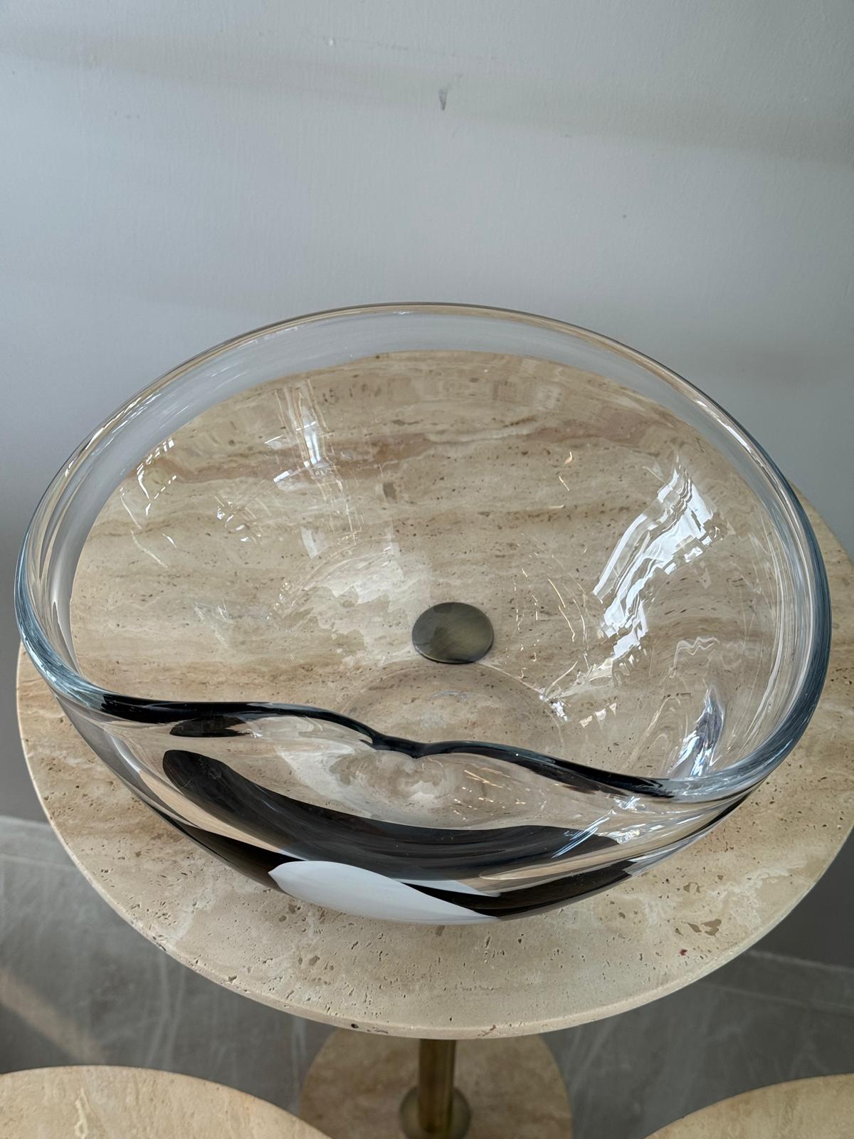 Siyah Beyaz Cam Kase